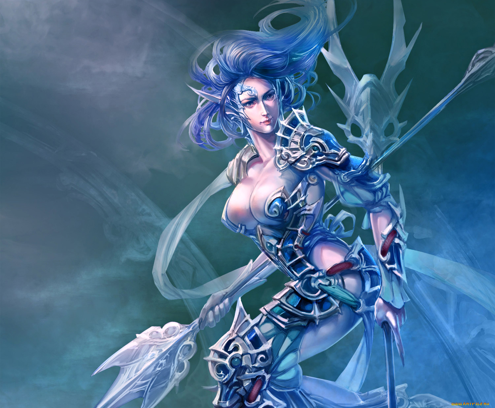 xiaobotong, фэнтези, девушки, доспехи