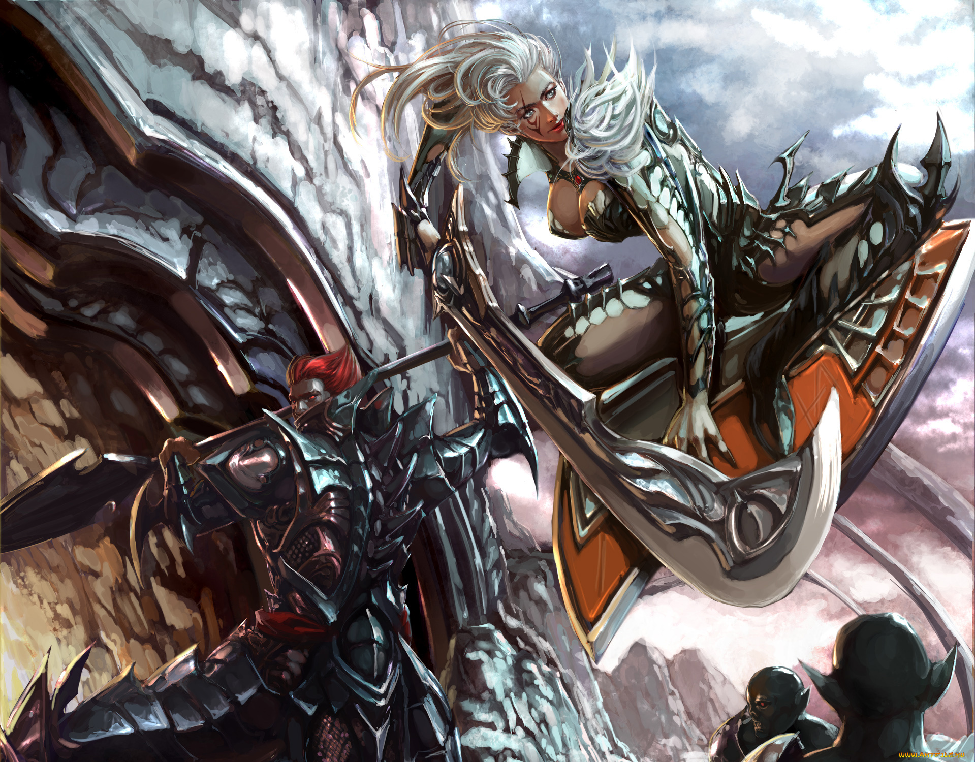 xiaobotong, фэнтези, люди, доспехи