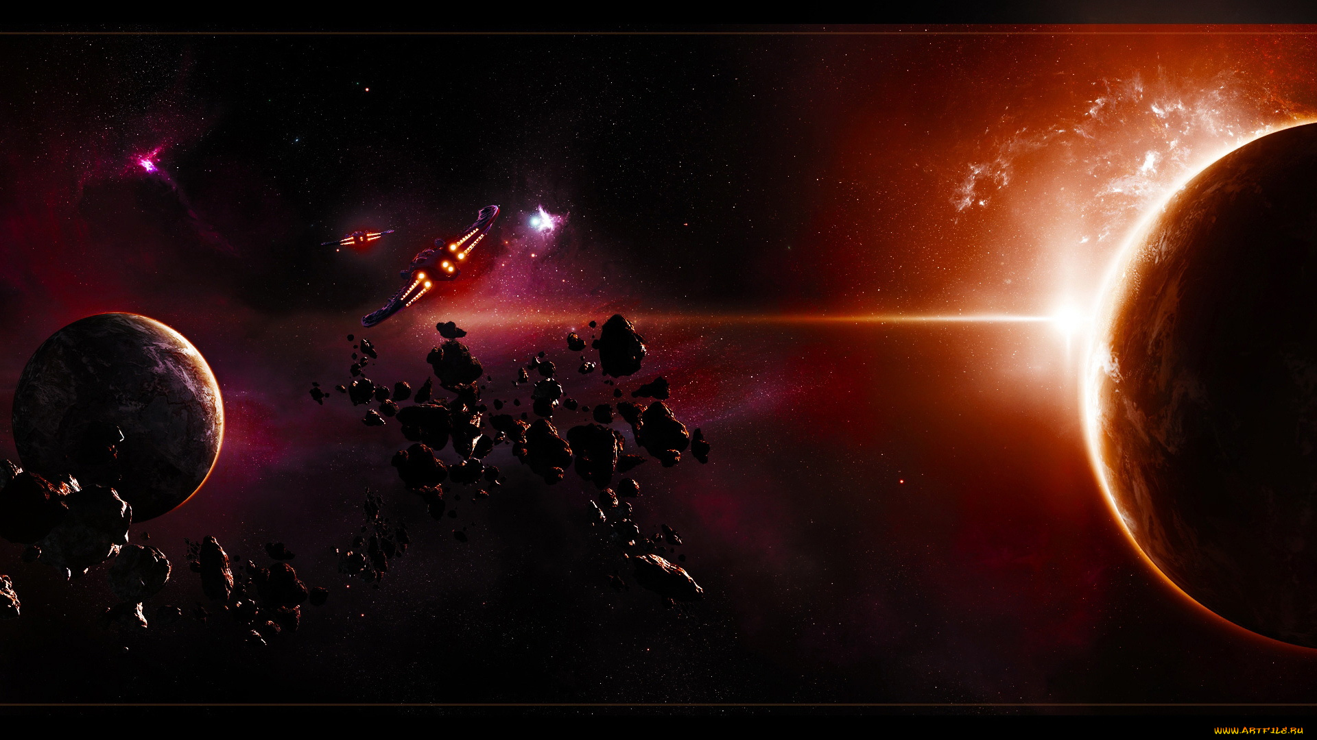 космос, арт, планеты