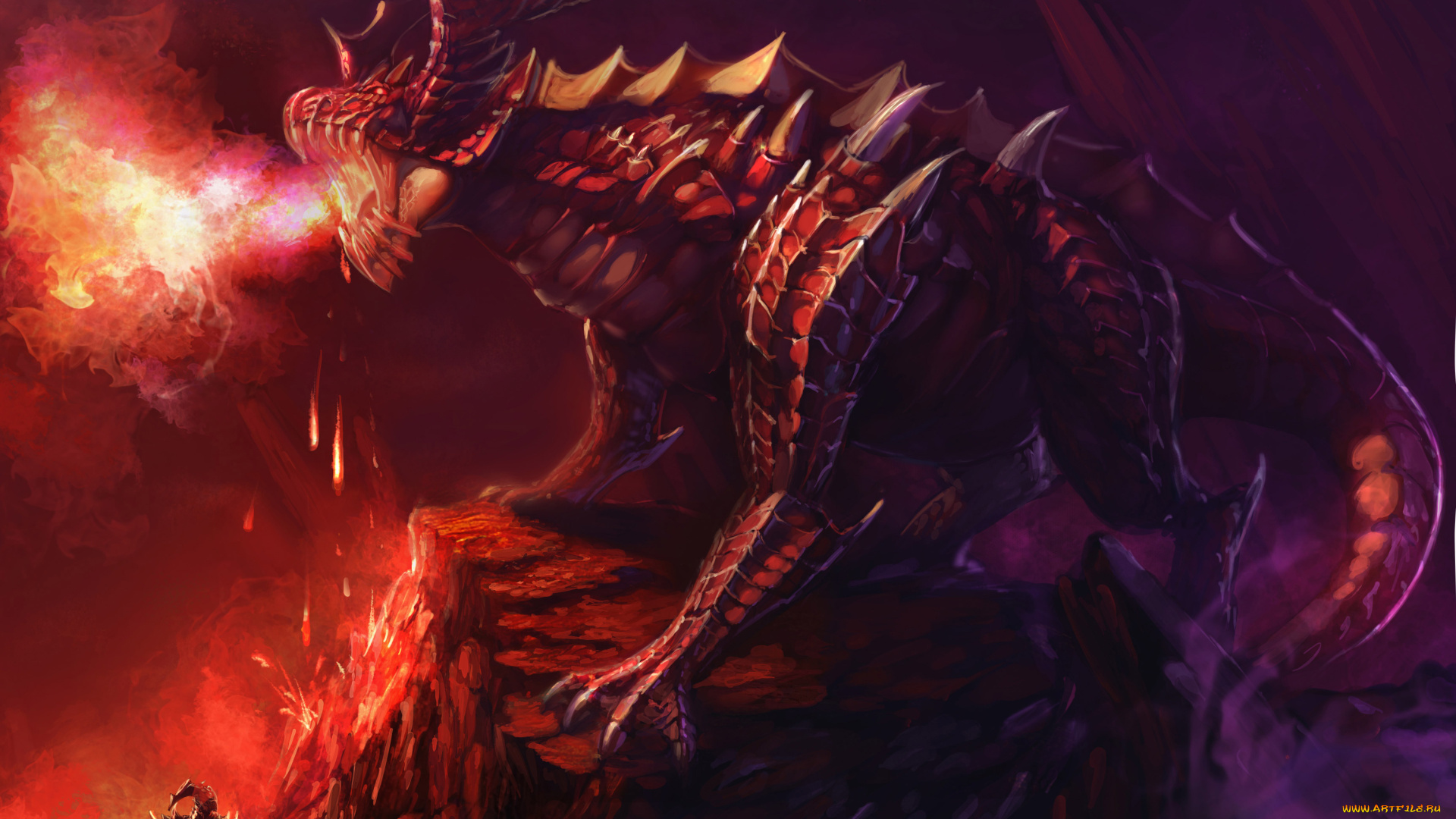 xiaobotong, фэнтези, демоны, пламя