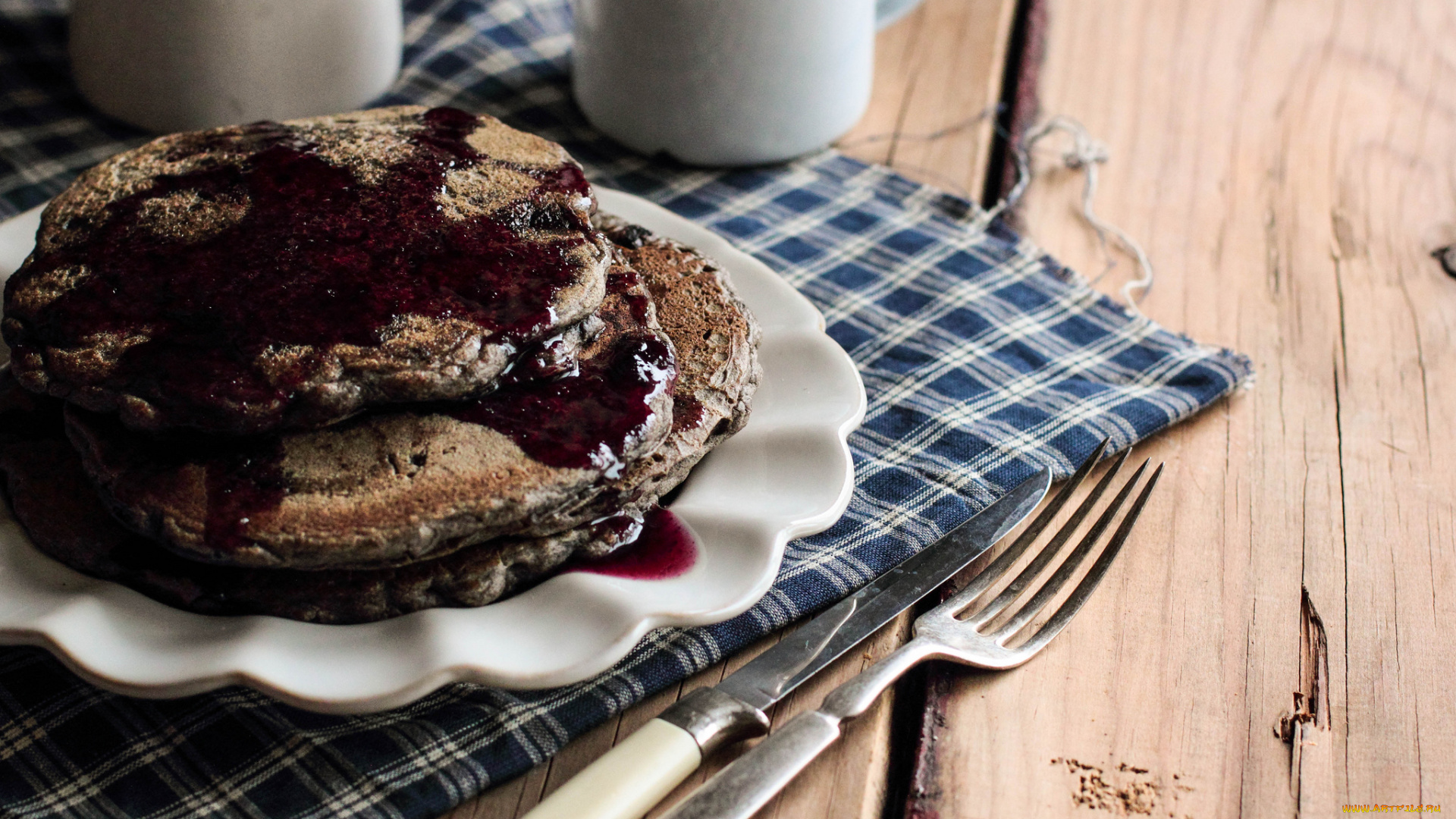 еда, блины, оладьи, нож, гречневые, вилка