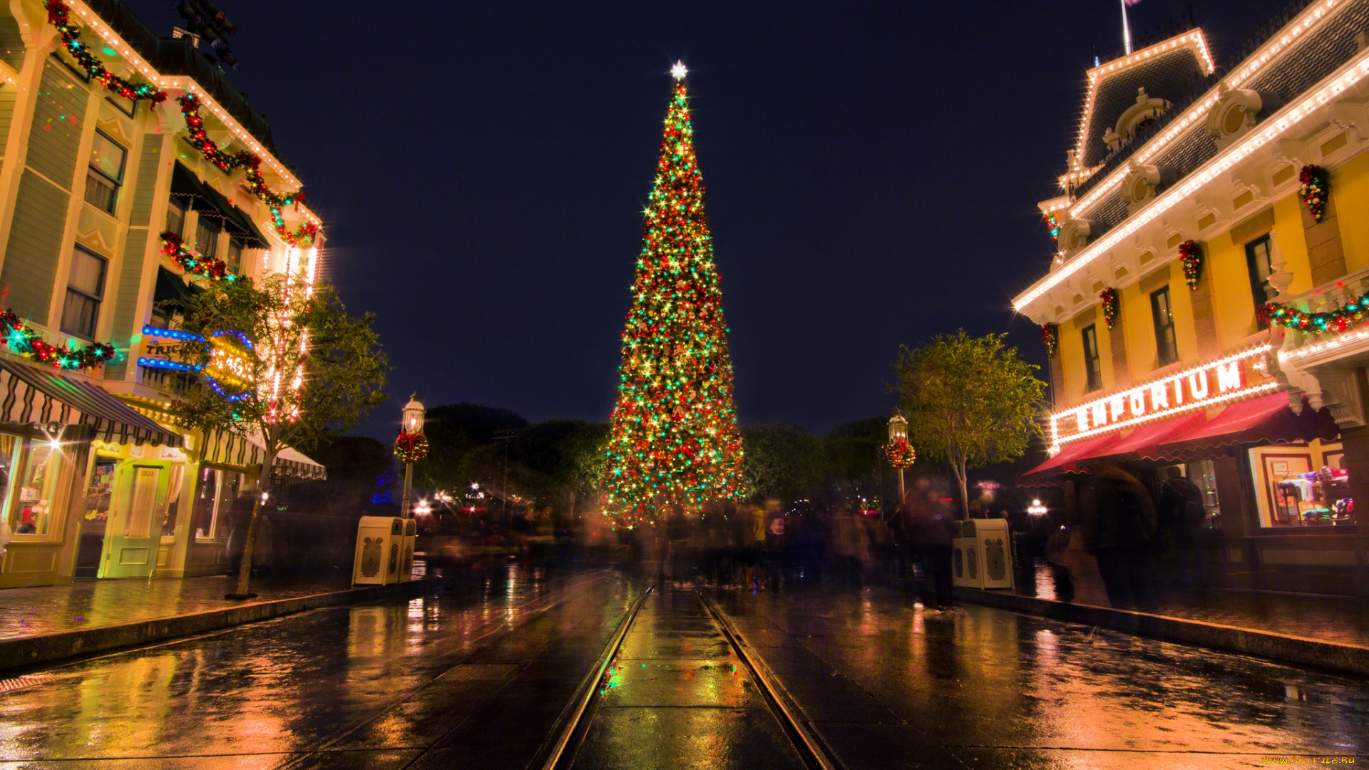 праздничные, новогодние, пейзажи, диснейленд