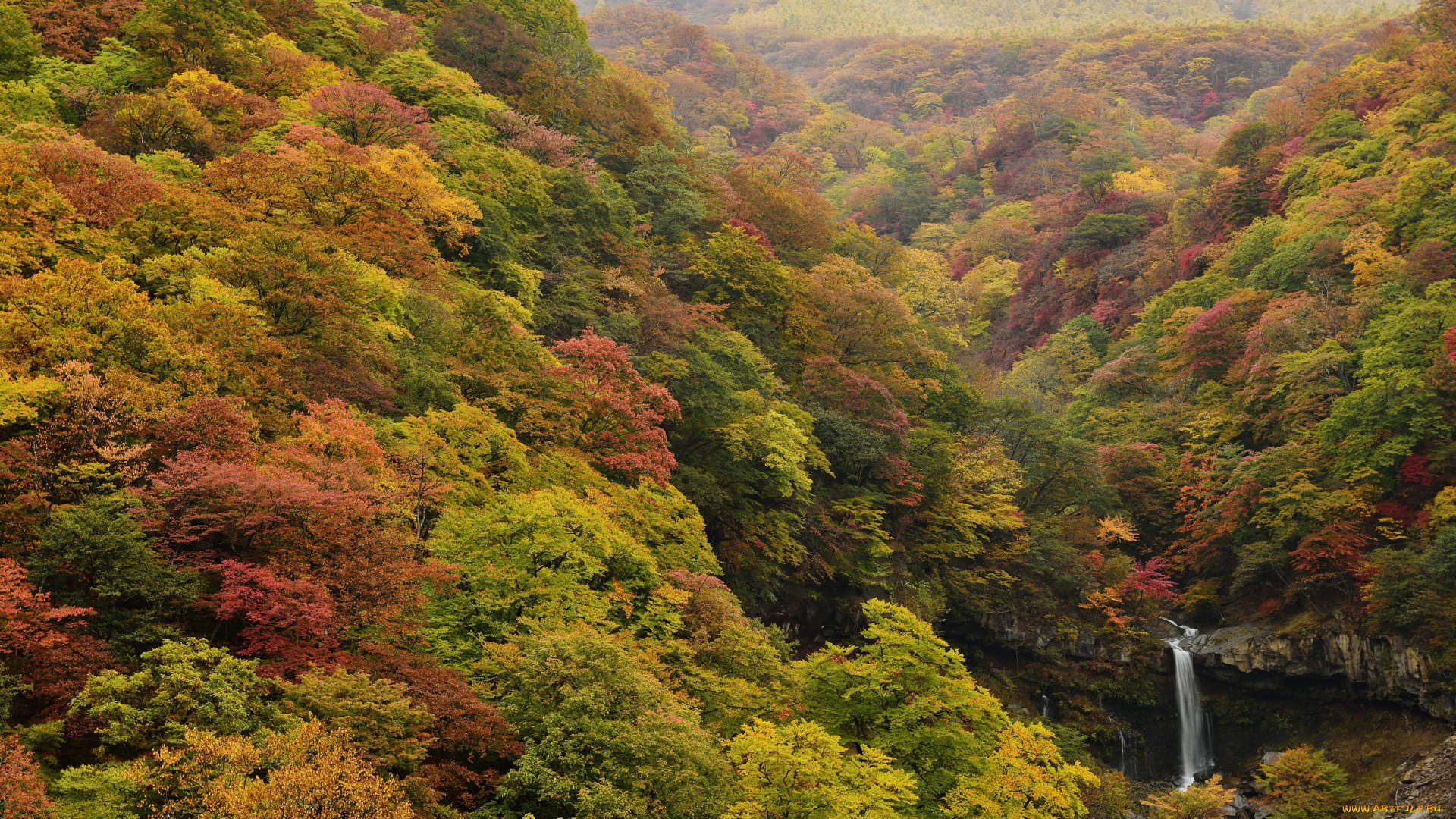 природа, водопады, осень