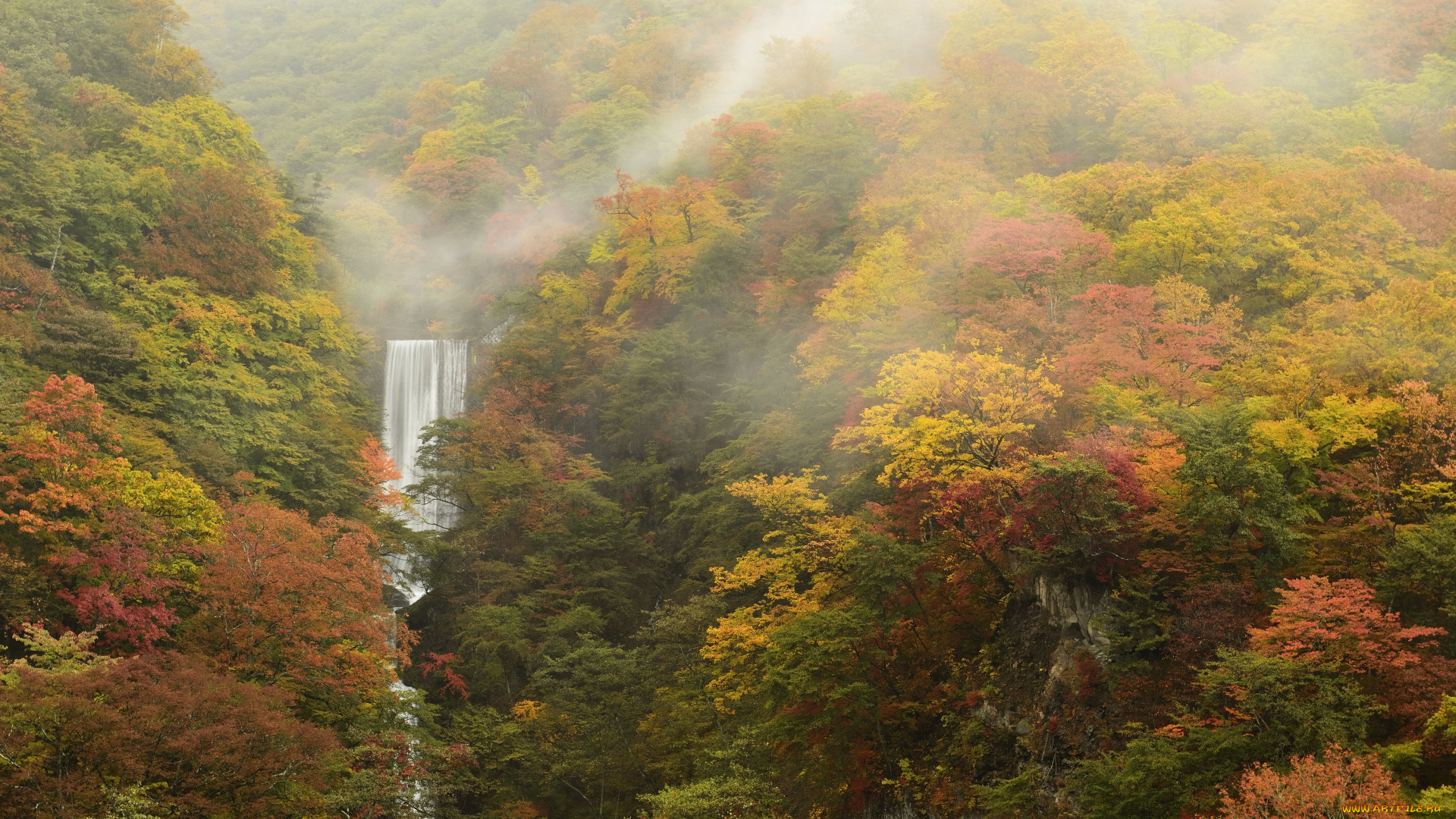 природа, водопады, осень