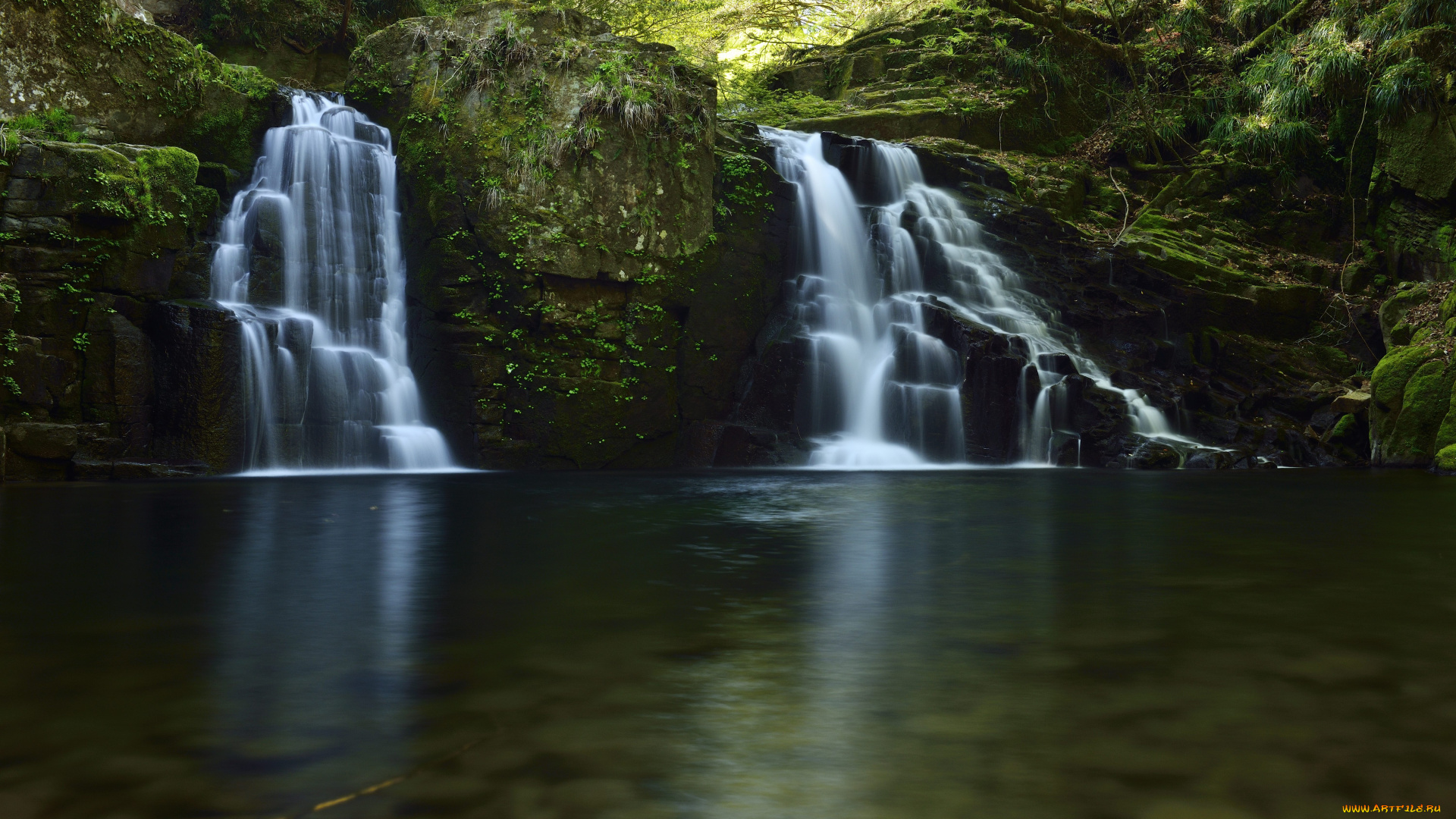 природа, водопады, поток, вода