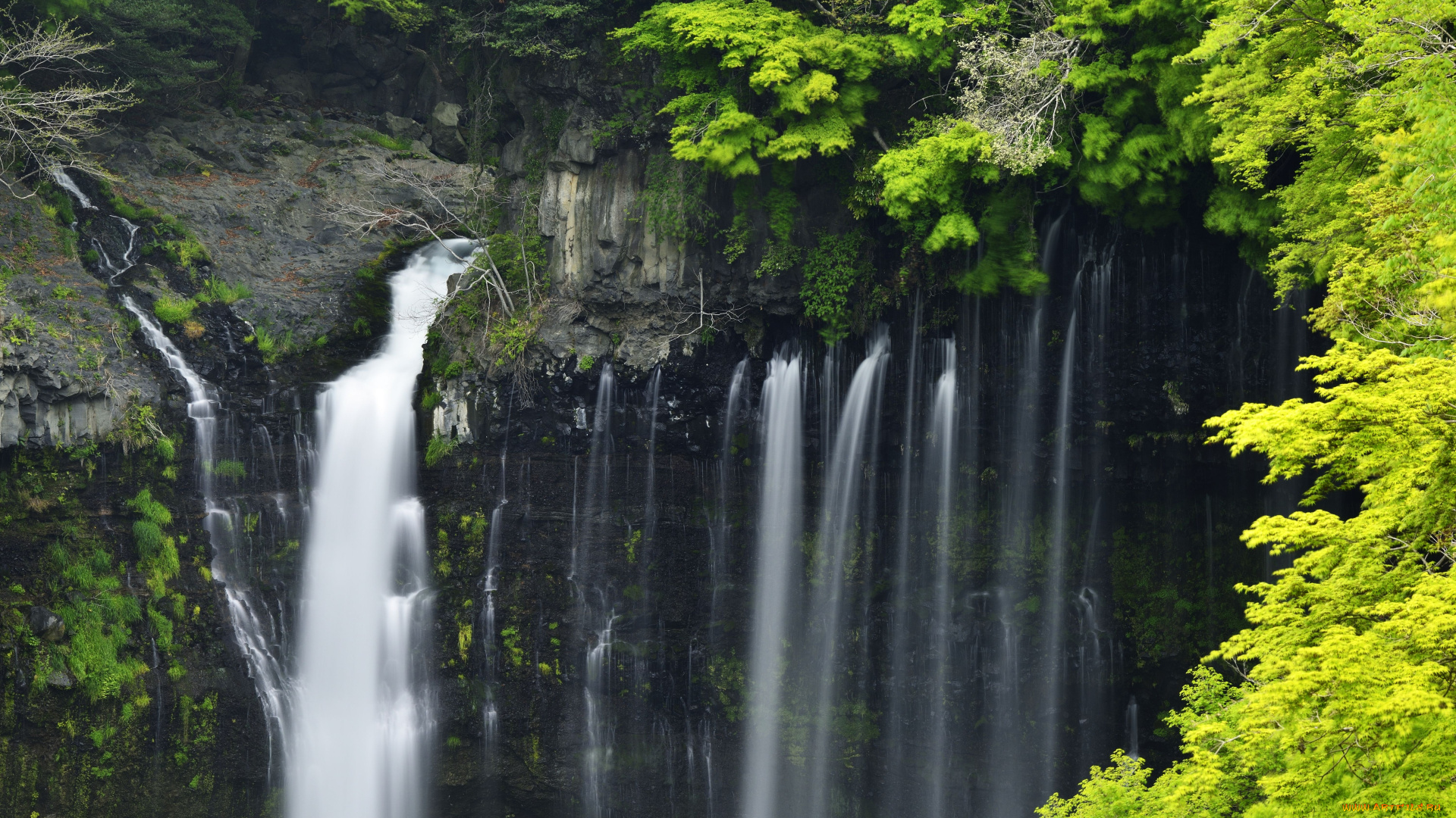 природа, водопады, поток, вода