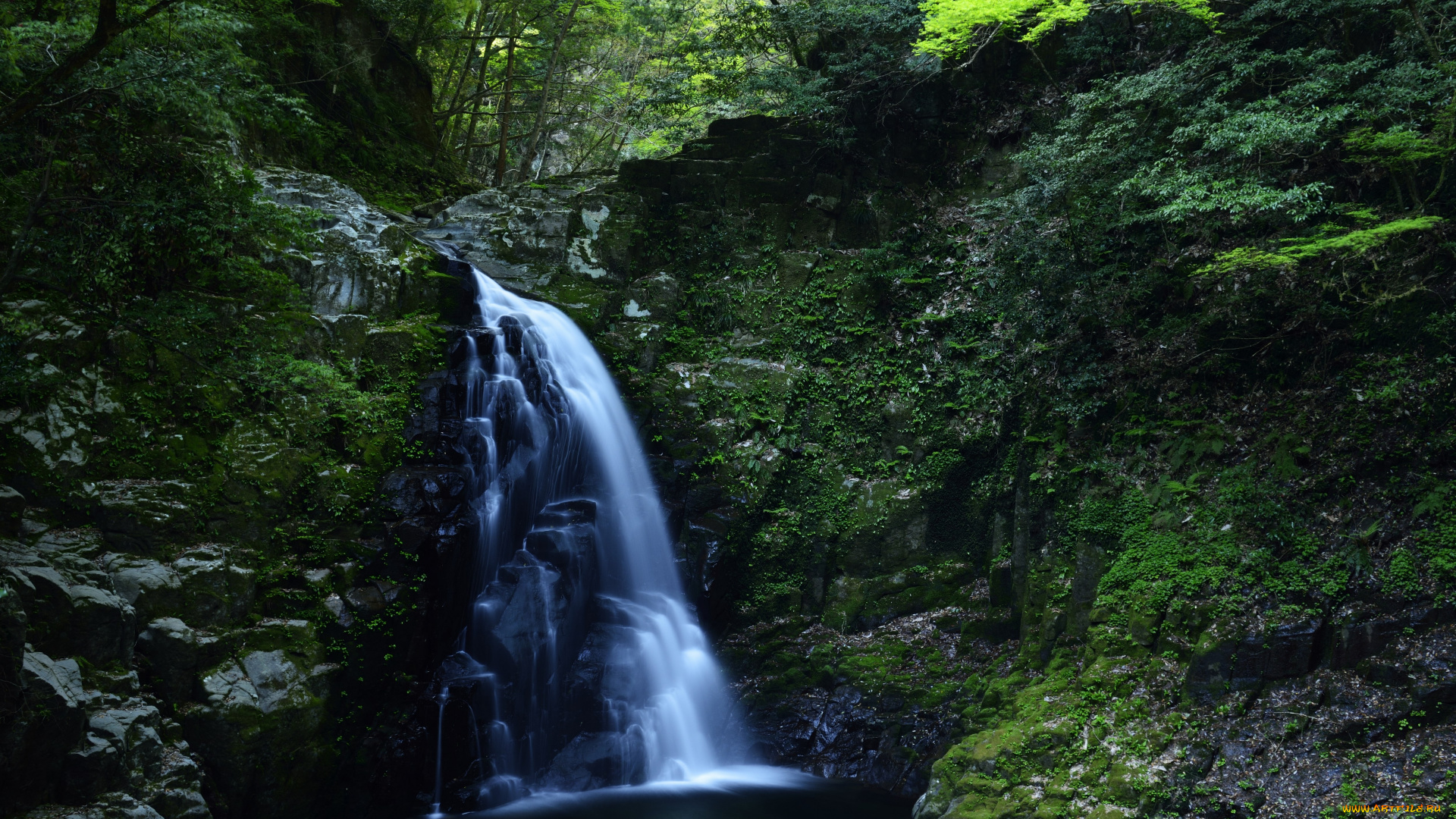 природа, водопады, поток, вода