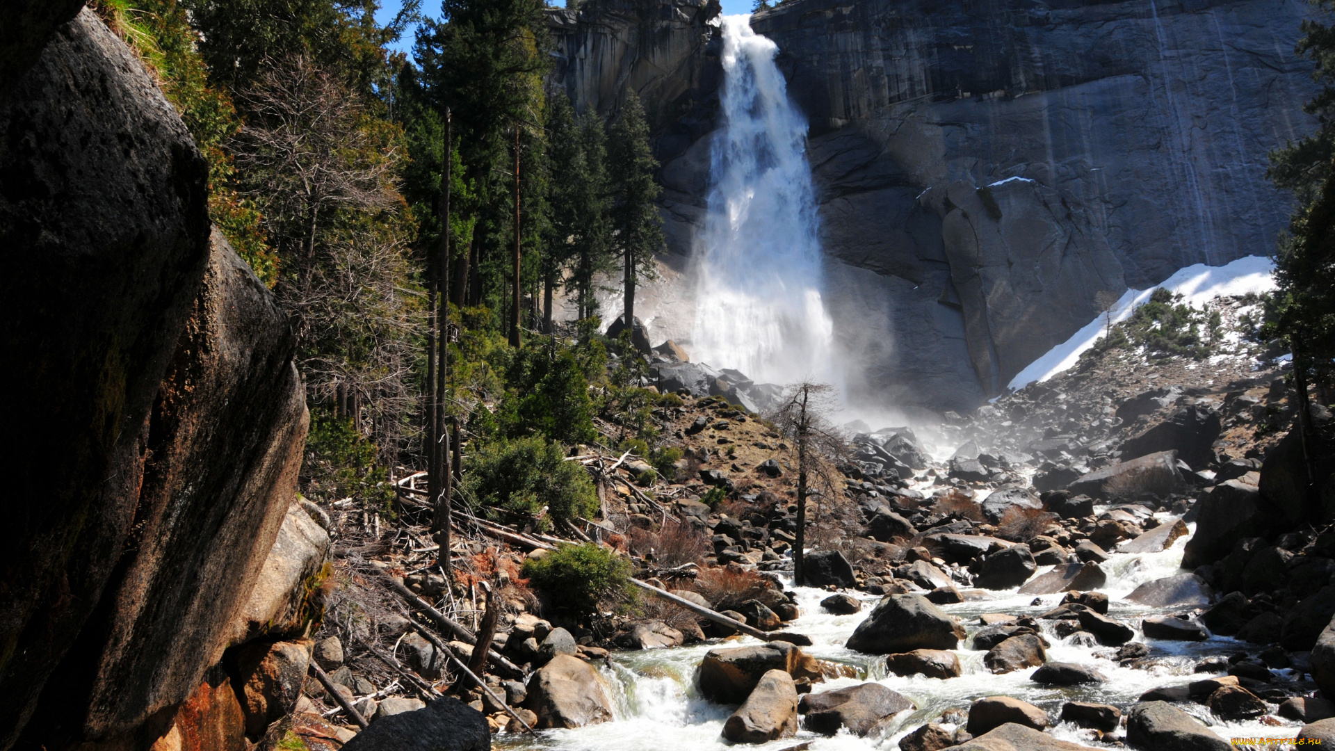 природа, водопады, поток, вода