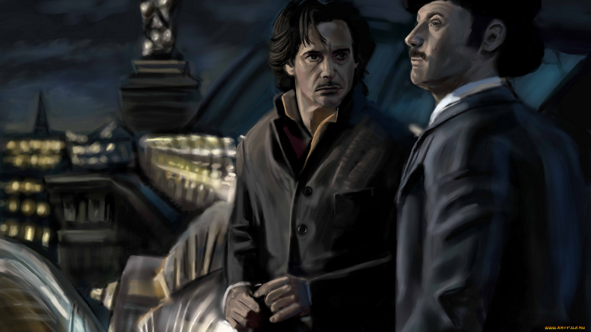 рисованные, люди, шерлок, холмс, доктор, ватсон