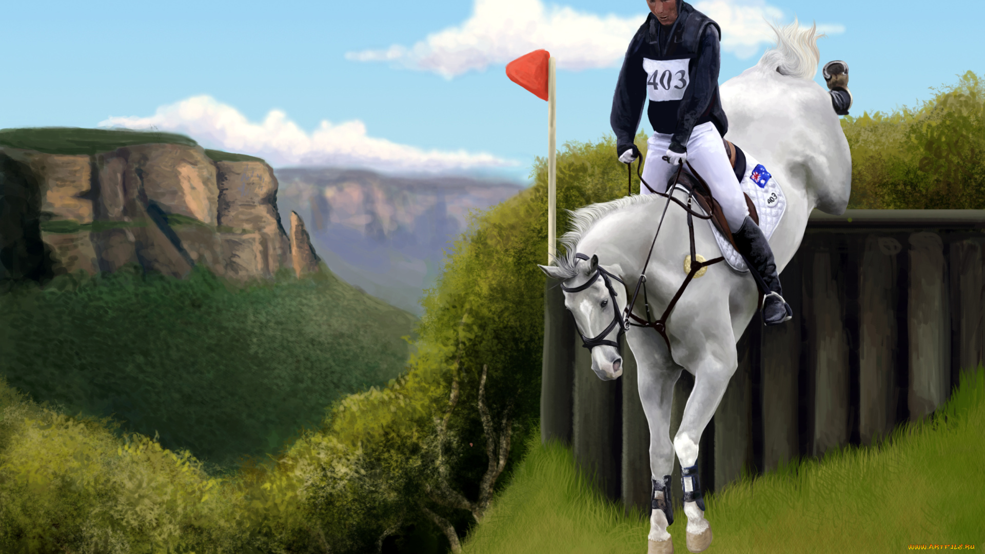 рисованные, животные, лошади, лошадь