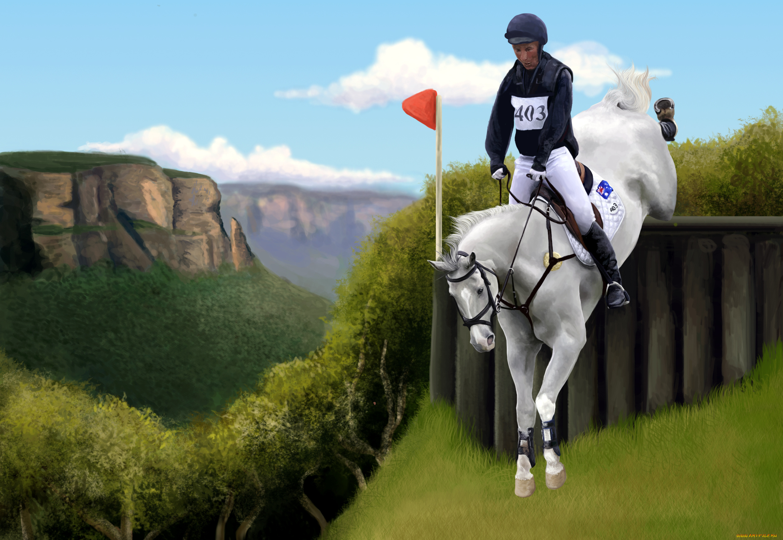 рисованные, животные, лошади, лошадь