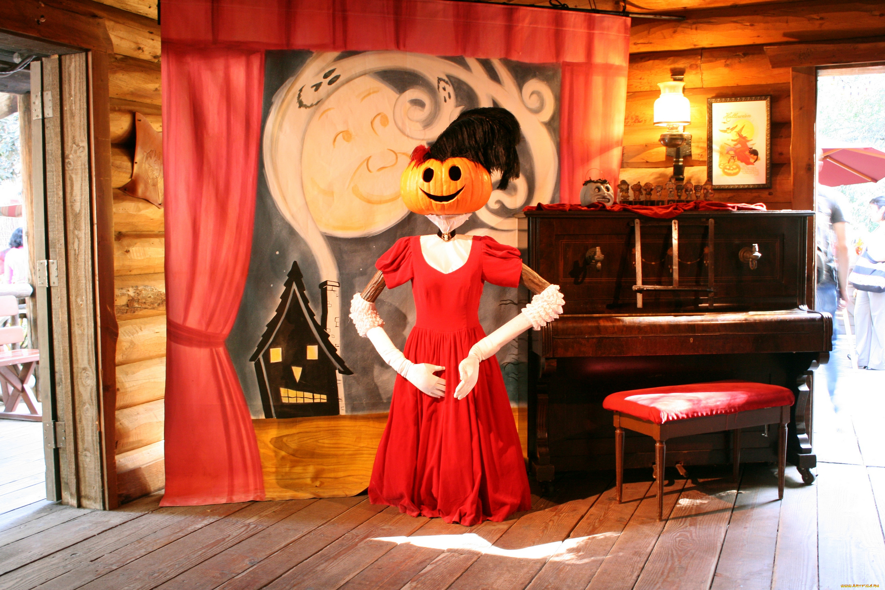 праздничные, хэллоуин, фортепиано, леди