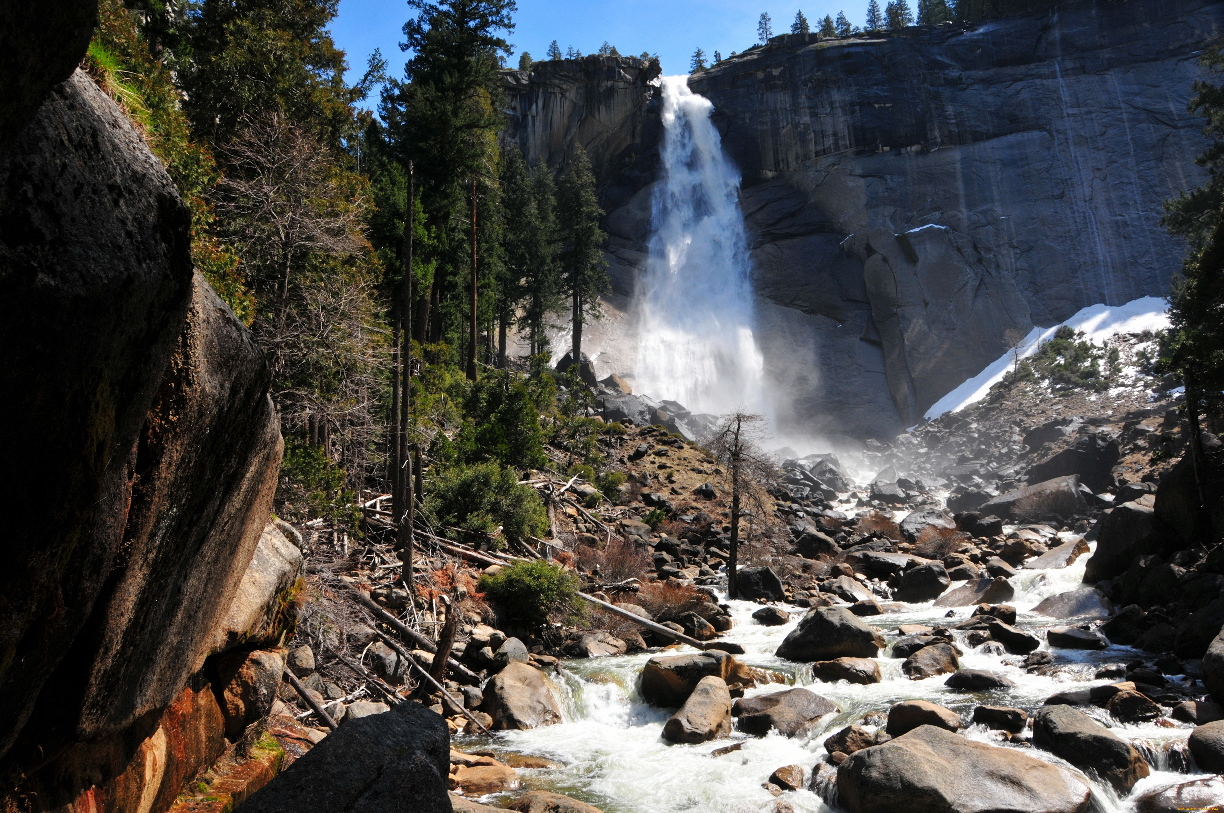 природа, водопады, поток, вода