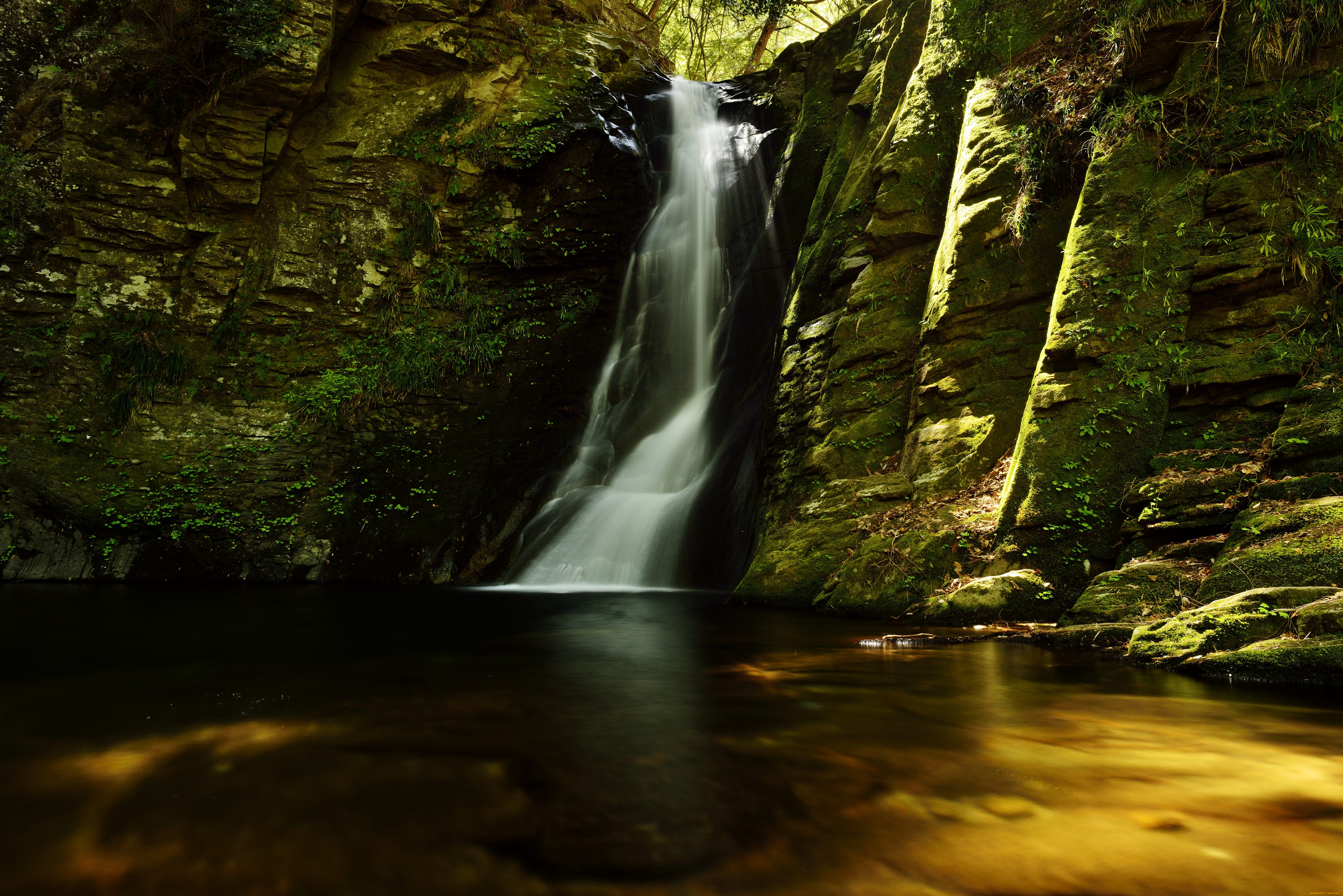 природа, водопады, поток, вода