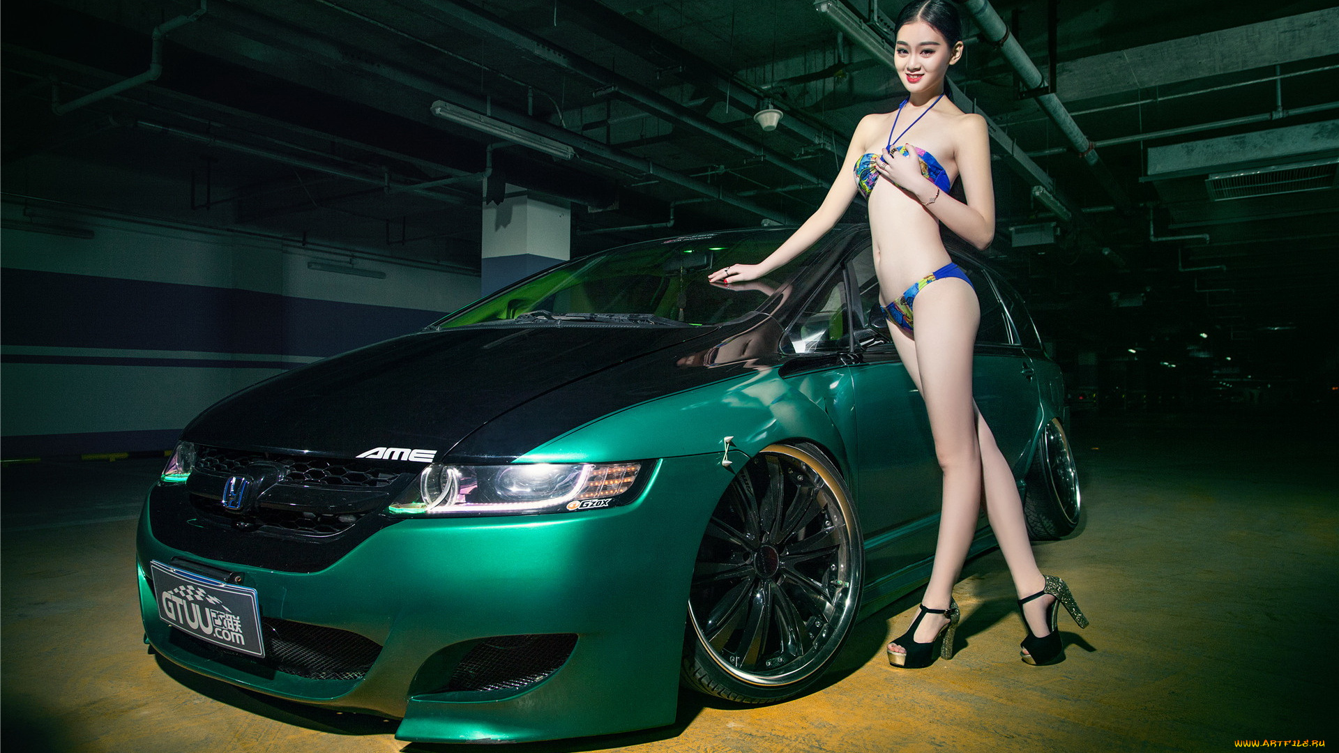 автомобили, авто, с, девушками, девушка, азиатка, автомобиль