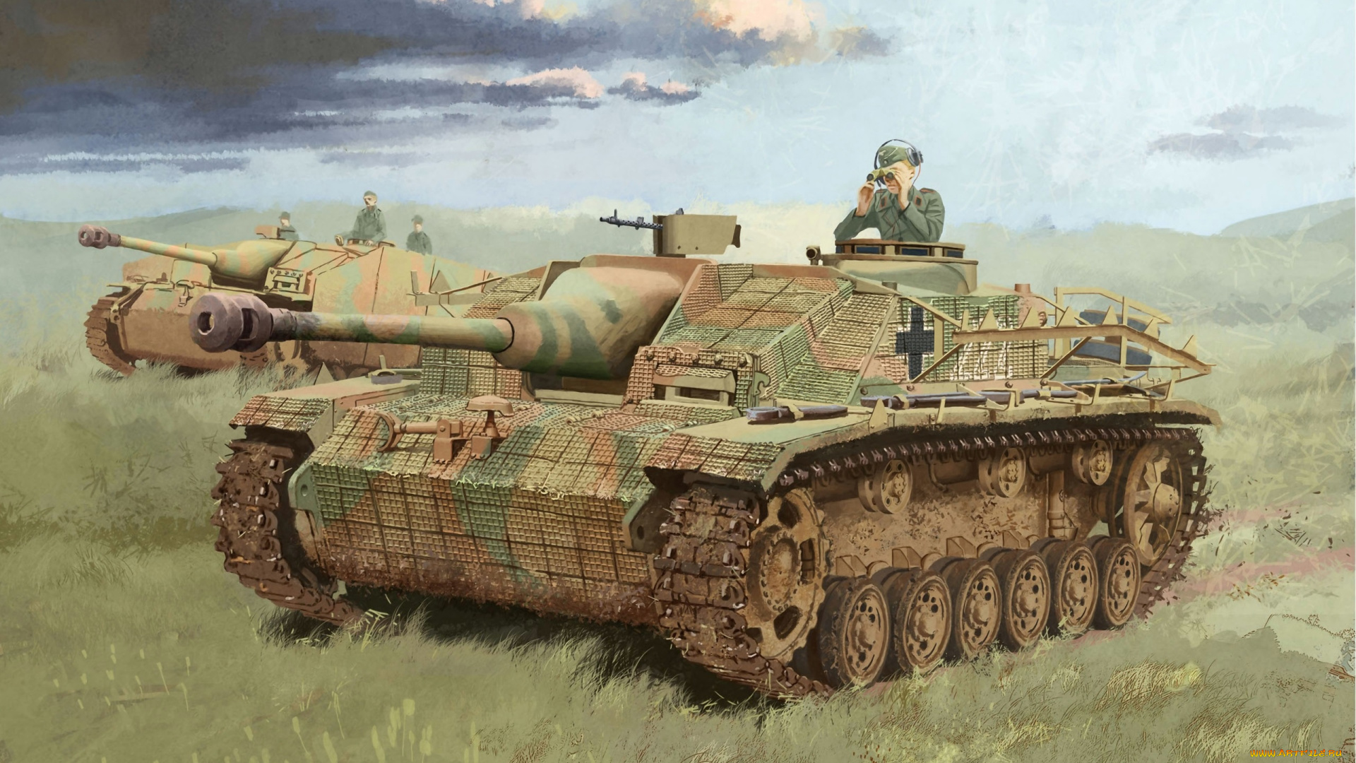 рисованные, армия, танк