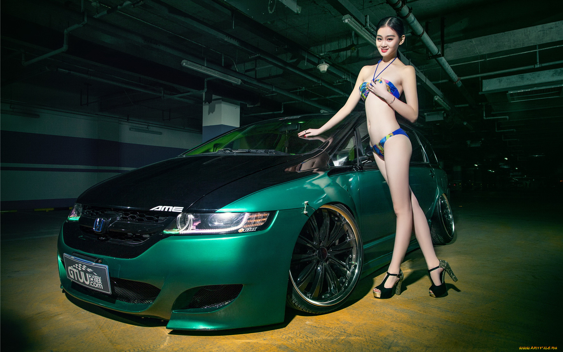 автомобили, авто, с, девушками, девушка, азиатка, автомобиль