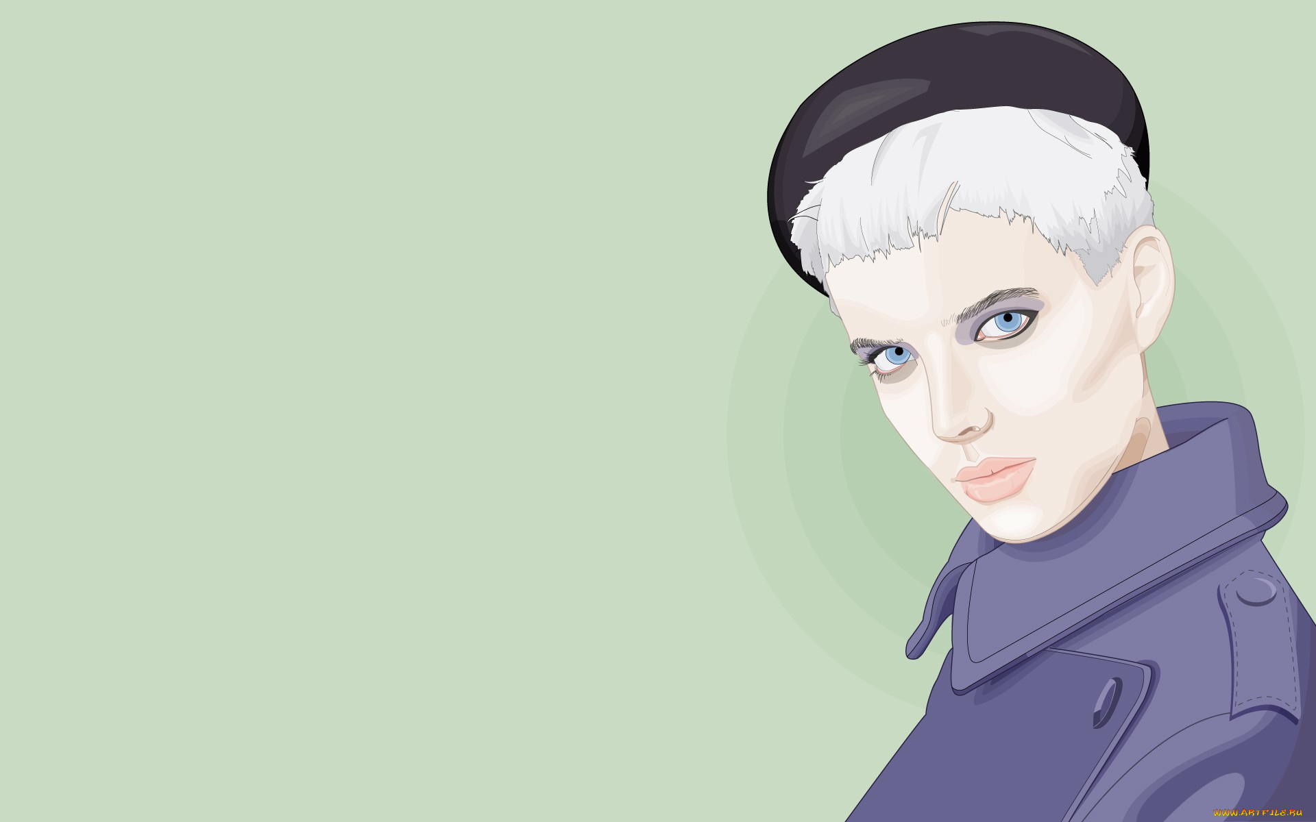 рисованные, люди, фон, взгляд, девушка, блондинка