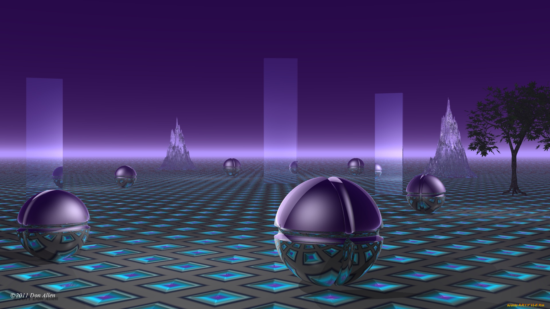 3д, графика, другое, , other, шары, дерево