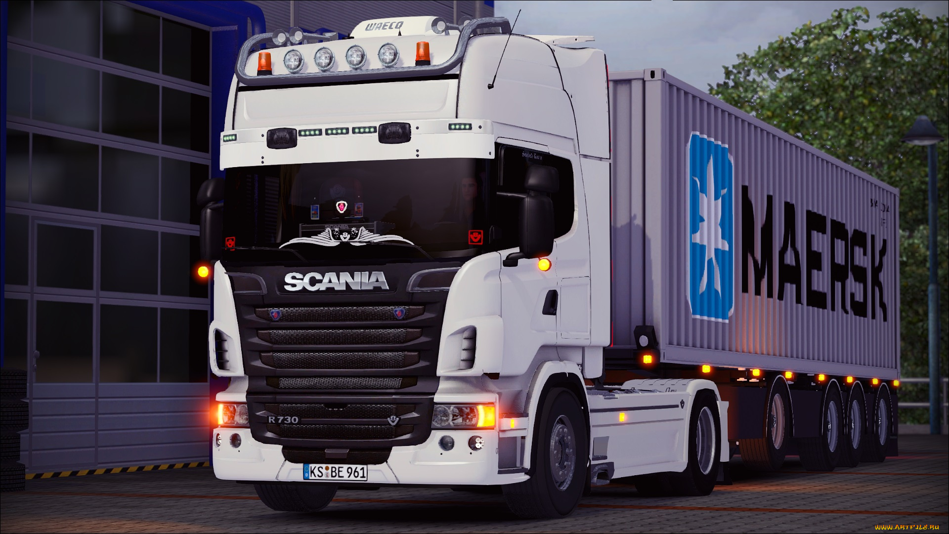 автомобили, 3д, тягач, седельный, грузовик, тяжелый