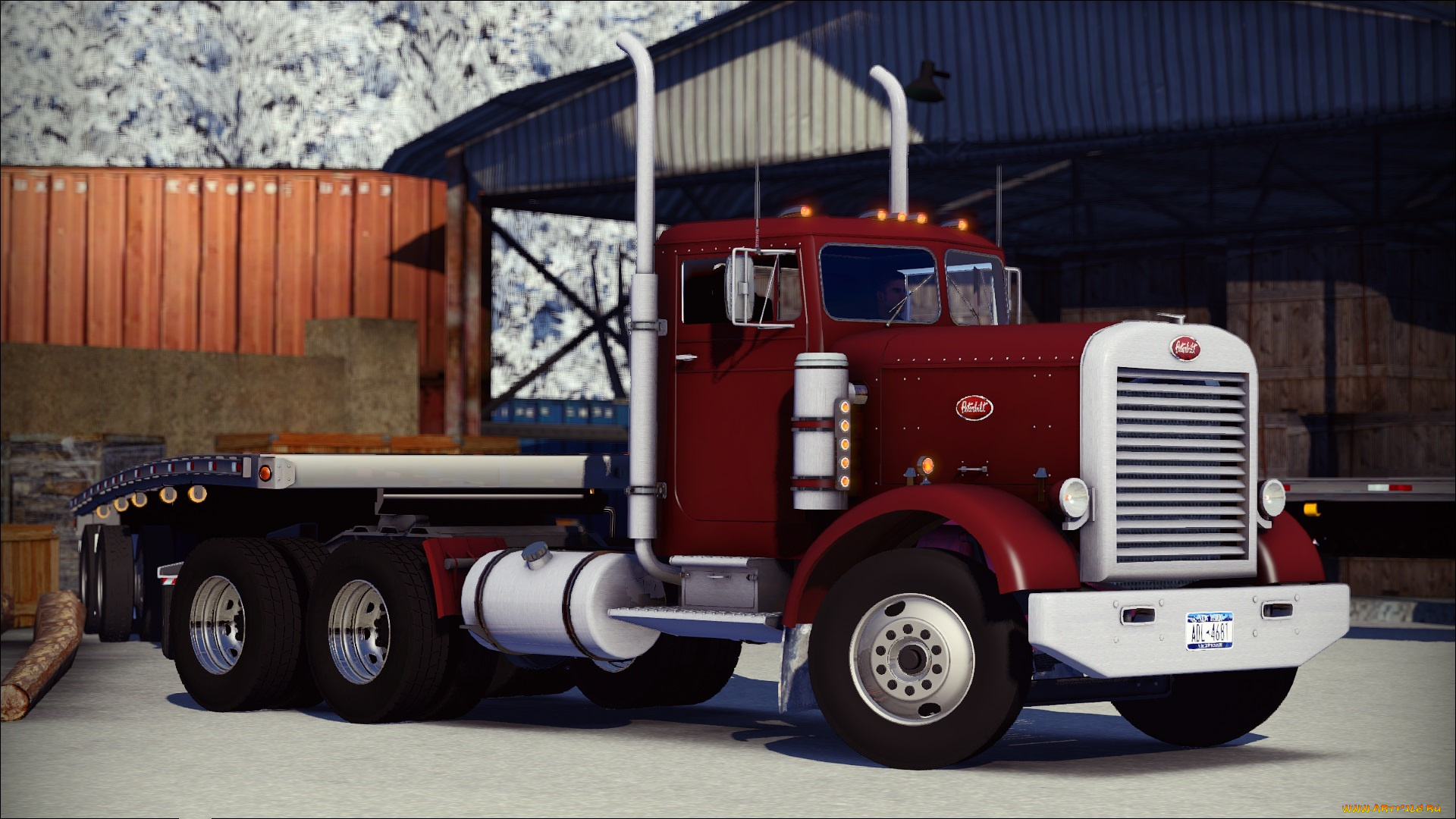 автомобили, 3д, тягач, седельный, грузовик, тяжелый