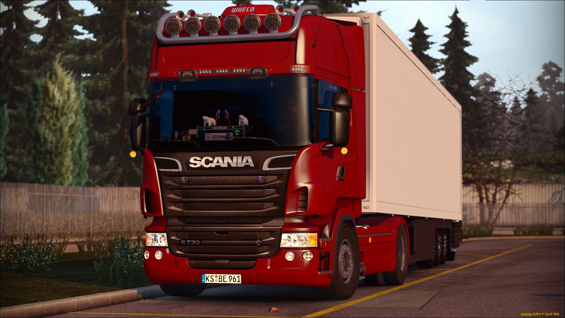 автомобили, 3д, тягач, седельный, грузовик, тяжелый