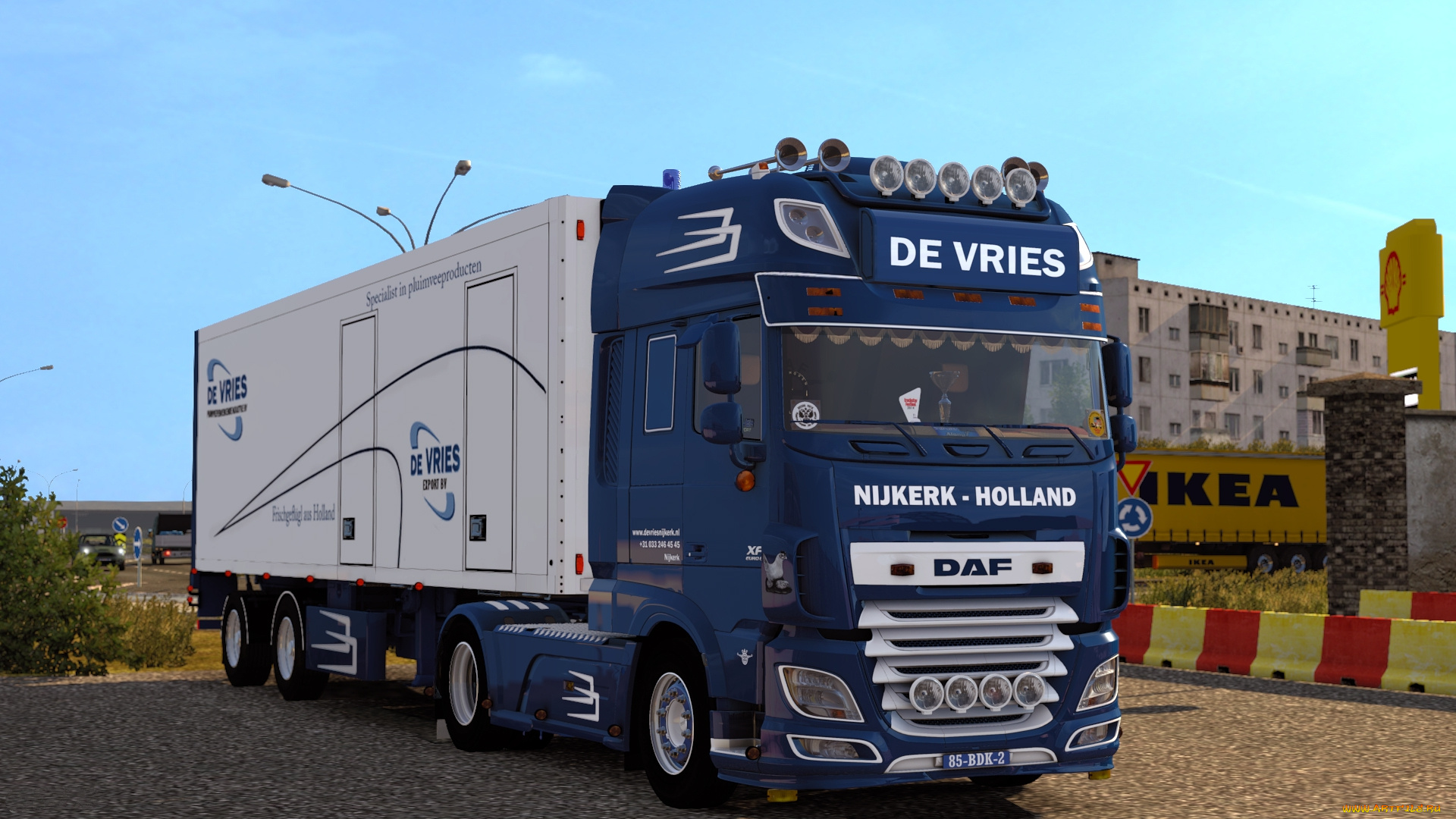 автомобили, 3д, тягач, седельный, грузовик, тяжелый