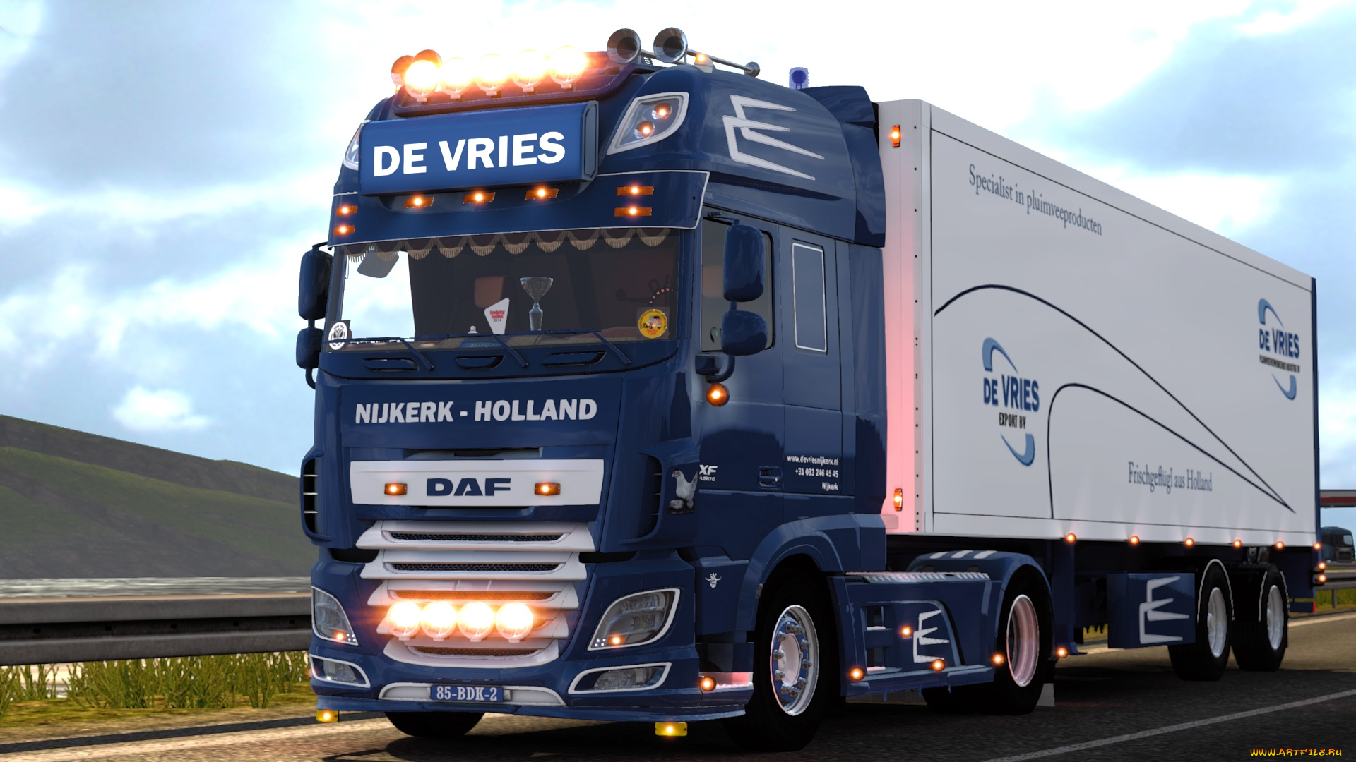 автомобили, 3д, тягач, тяжелый, седельный, грузовик