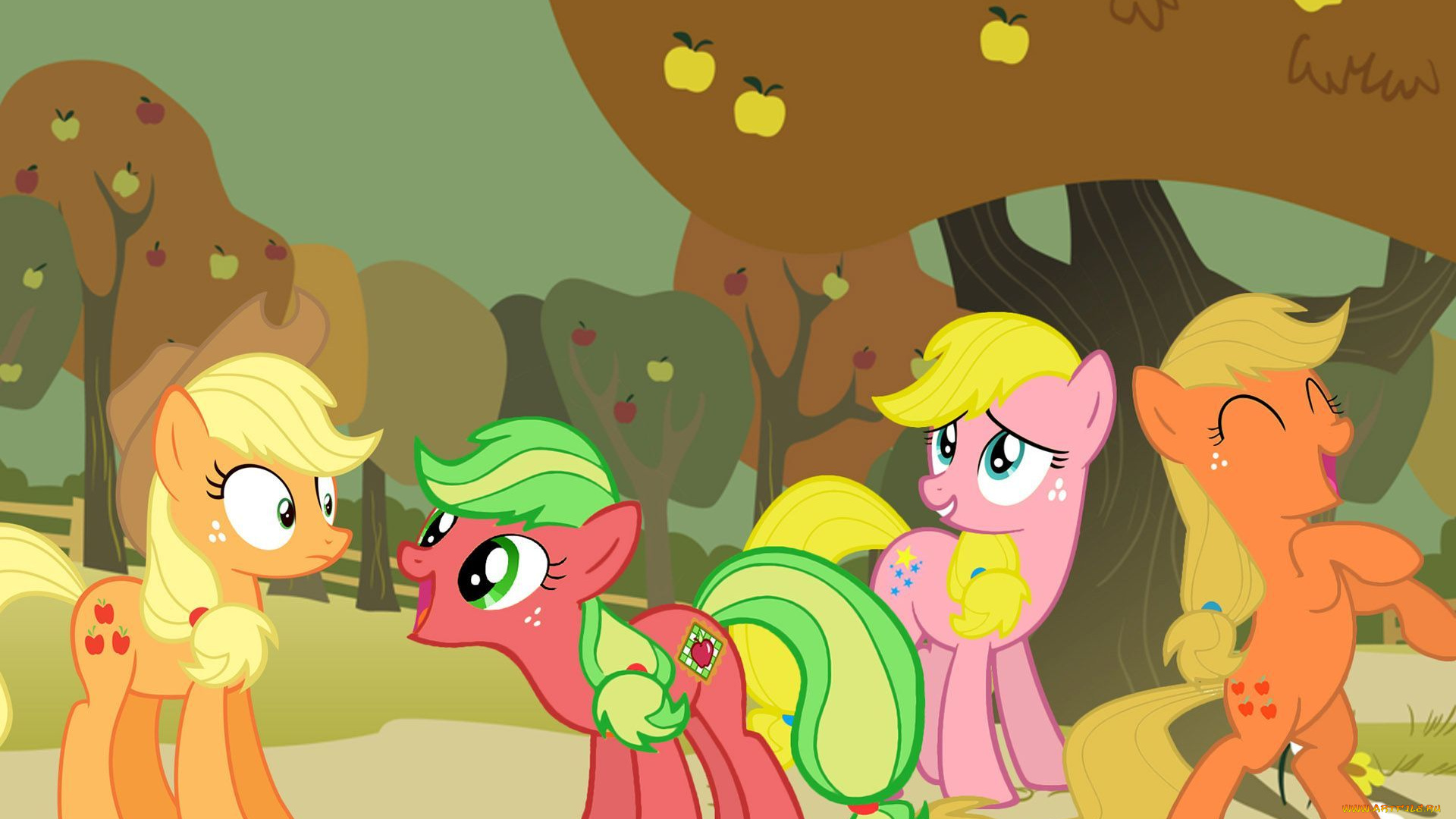 мультфильмы, my, little, pony, фон, пони