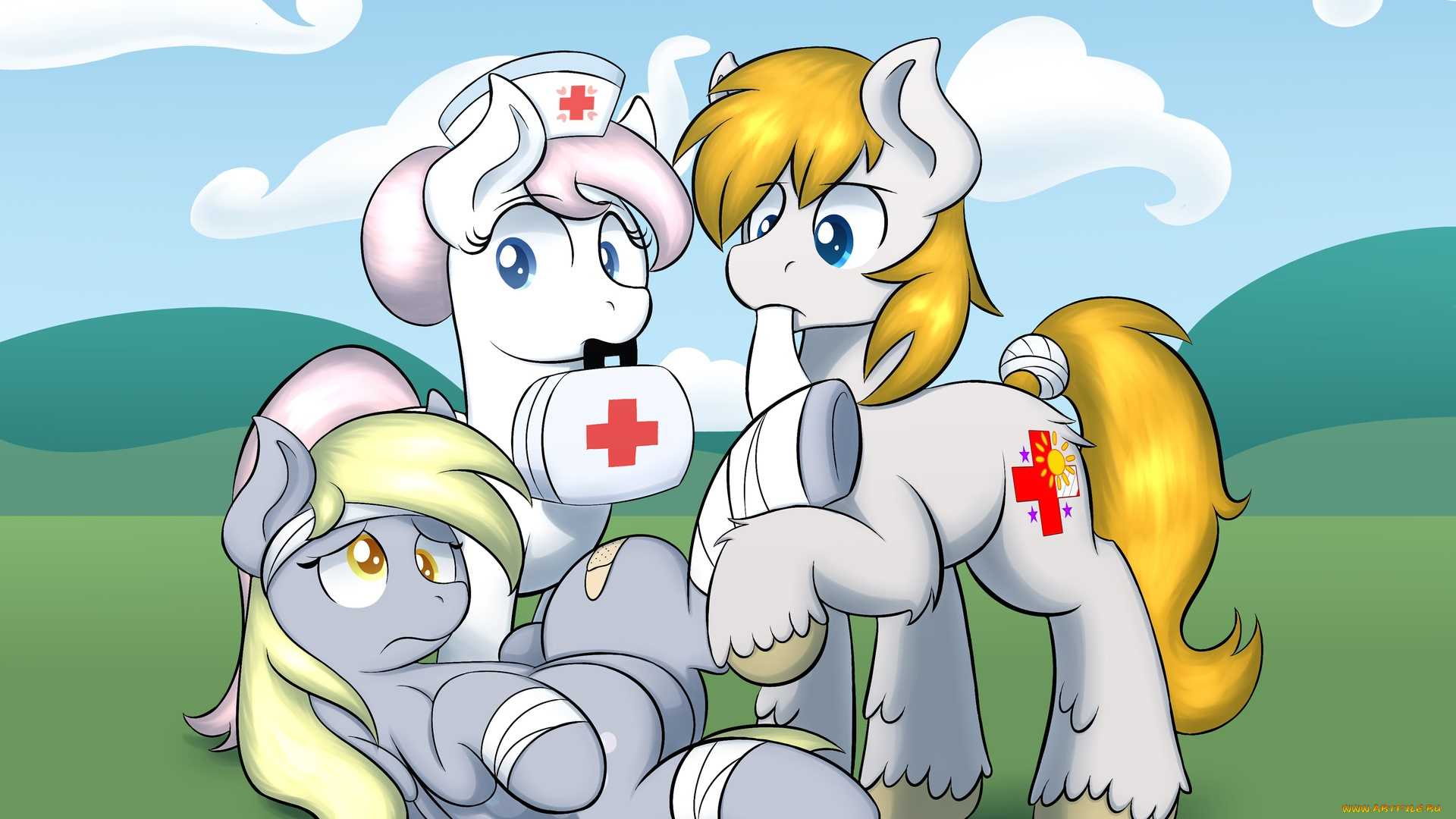 мультфильмы, my, little, pony, фон, пони