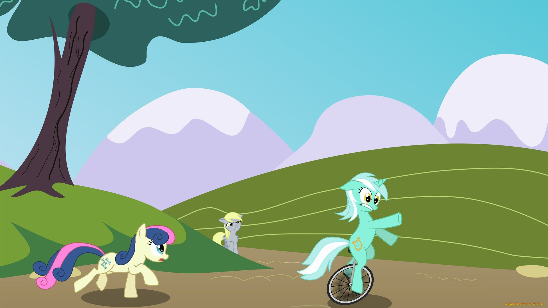 мультфильмы, my, little, pony, фон, пони