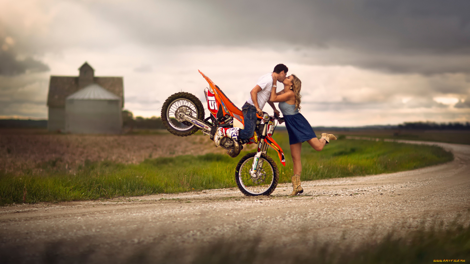 разное, мужчина, женщина, парень, summer, love, девушка, мотоцикл, поцелуй