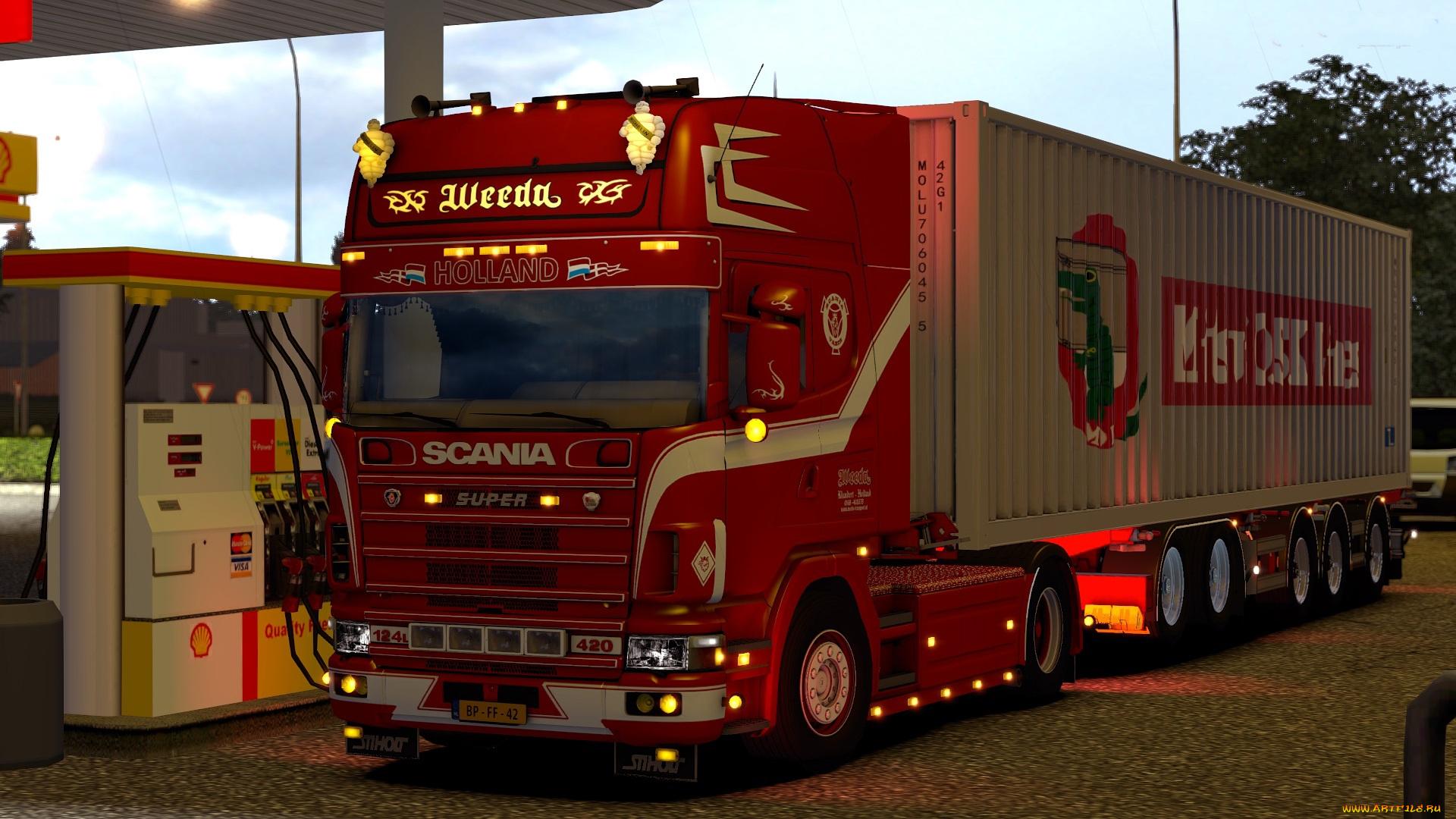 scania, l124, 420, weeda, автомобили, 3д, седельный, тягач, грузовик, тяжелый