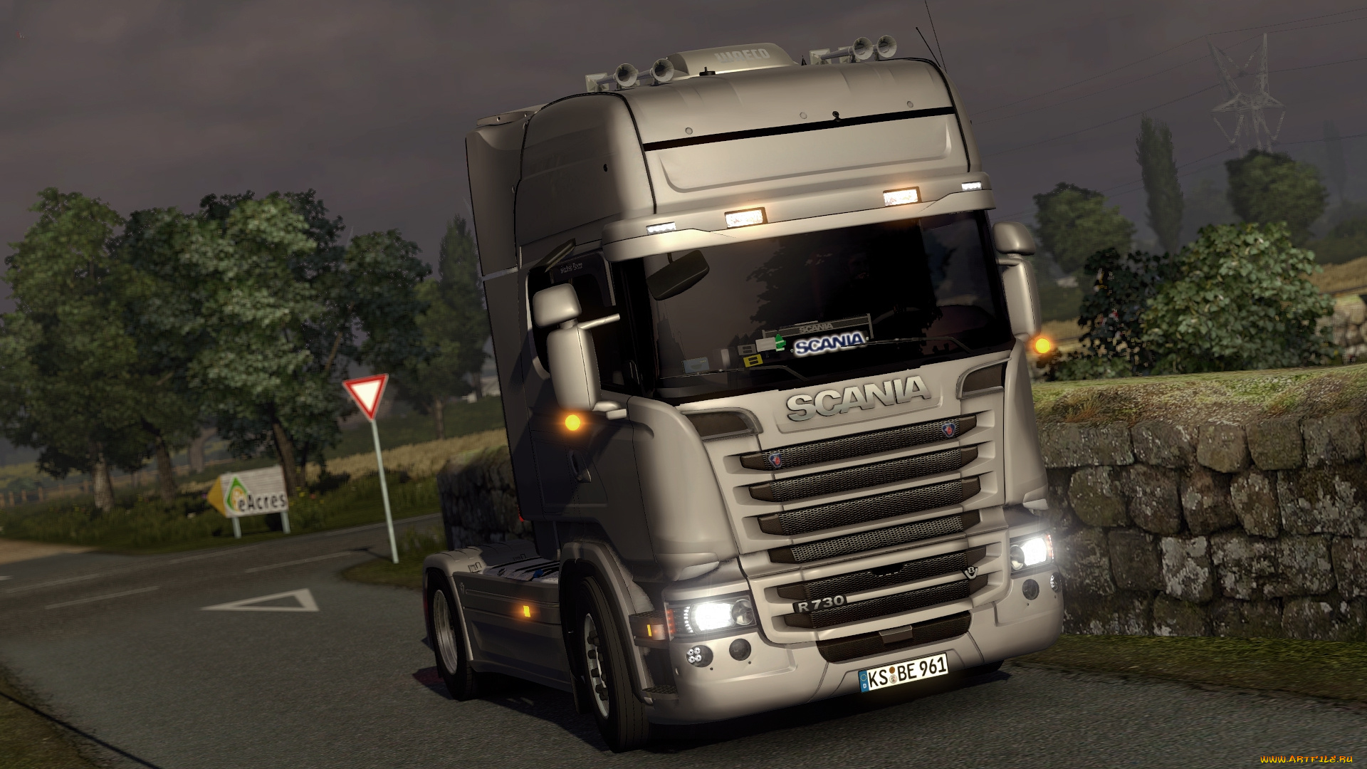 scania, r730, all, in, white, автомобили, 3д, грузовик, тяжелый, тягач, седельный