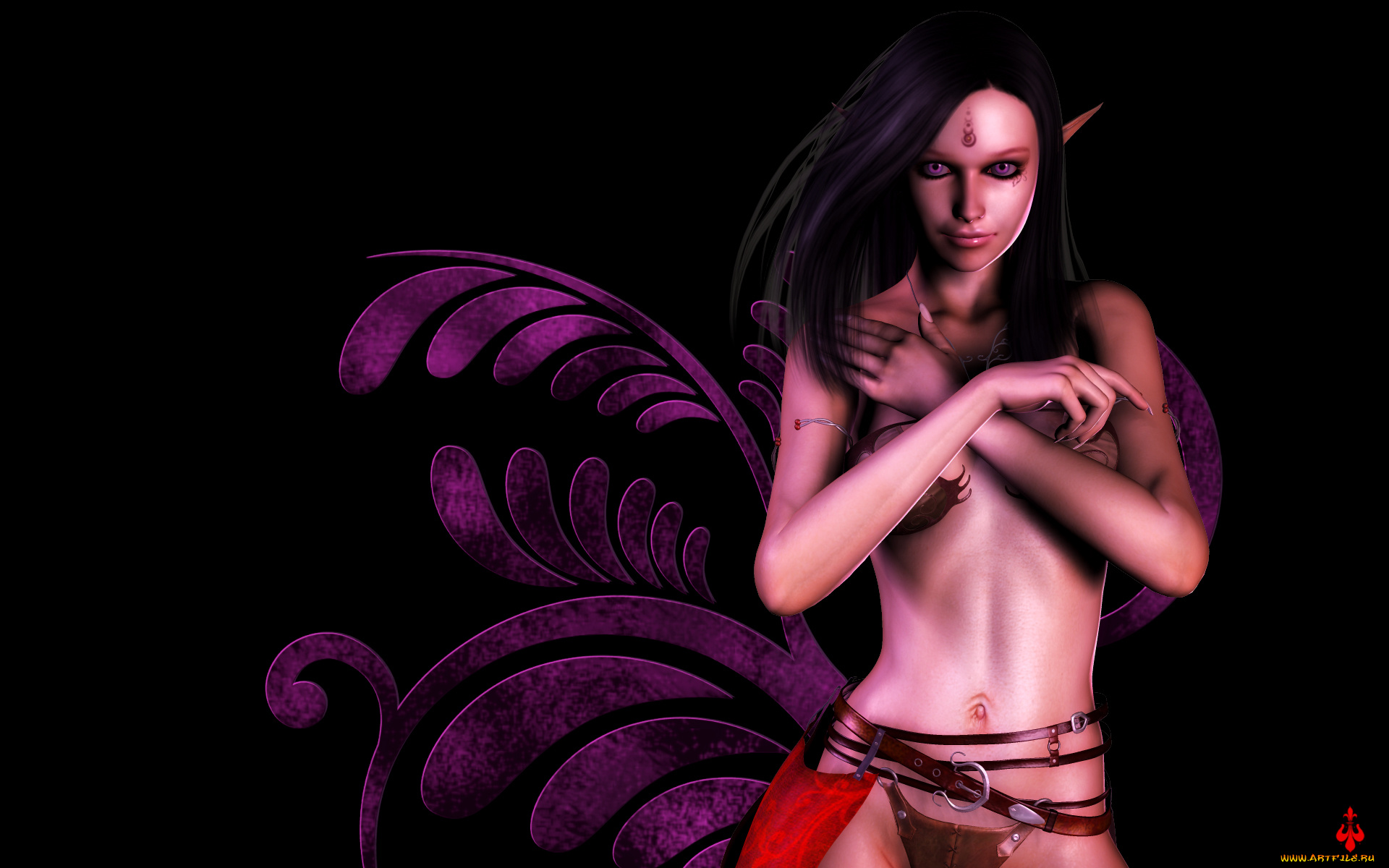 3д, графика, эльфы, , elves, эльфийка, взгляд, фон