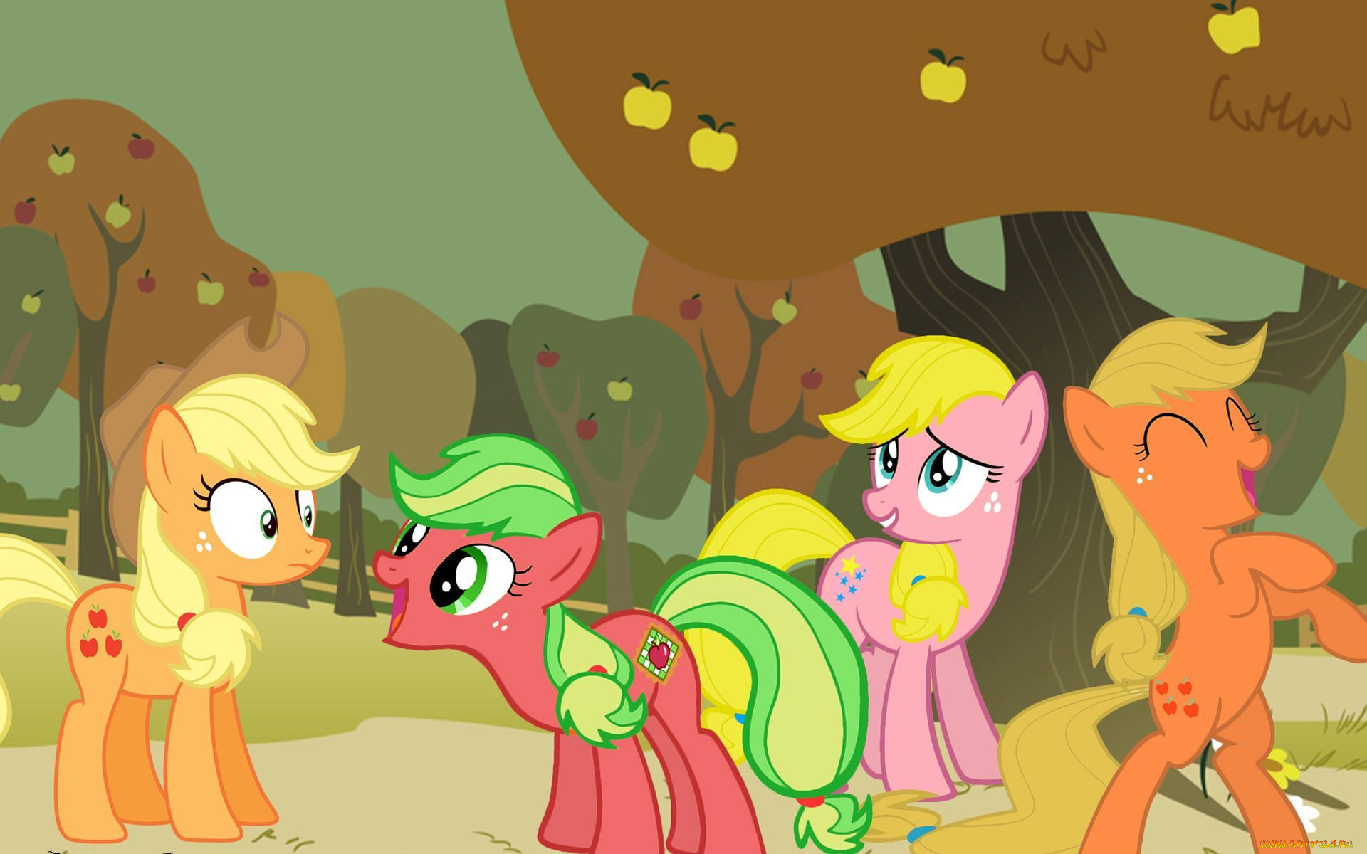 мультфильмы, my, little, pony, фон, пони