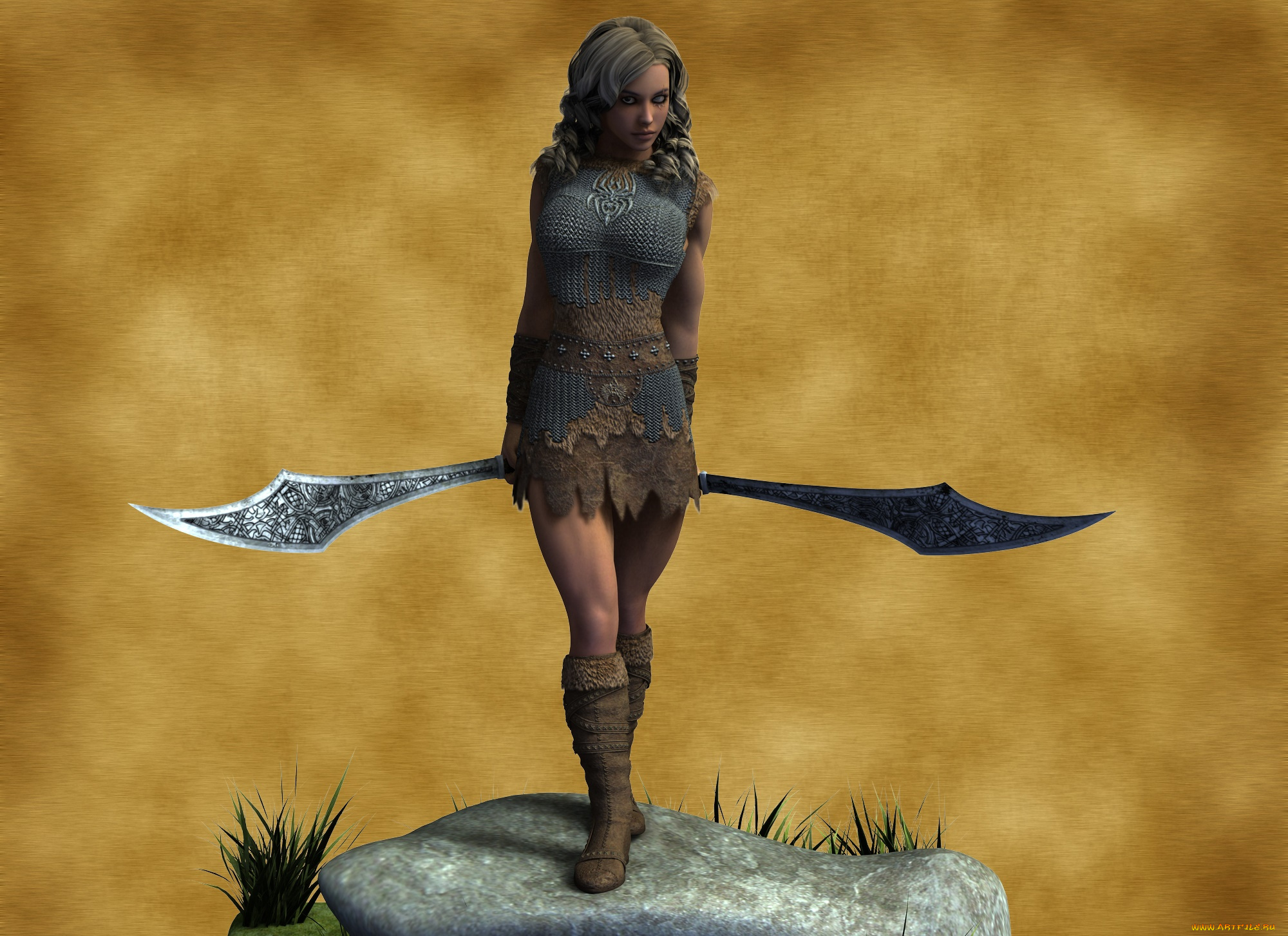 3д, графика, амазонки, , amazon, оружие, фон, взгляд, девушка