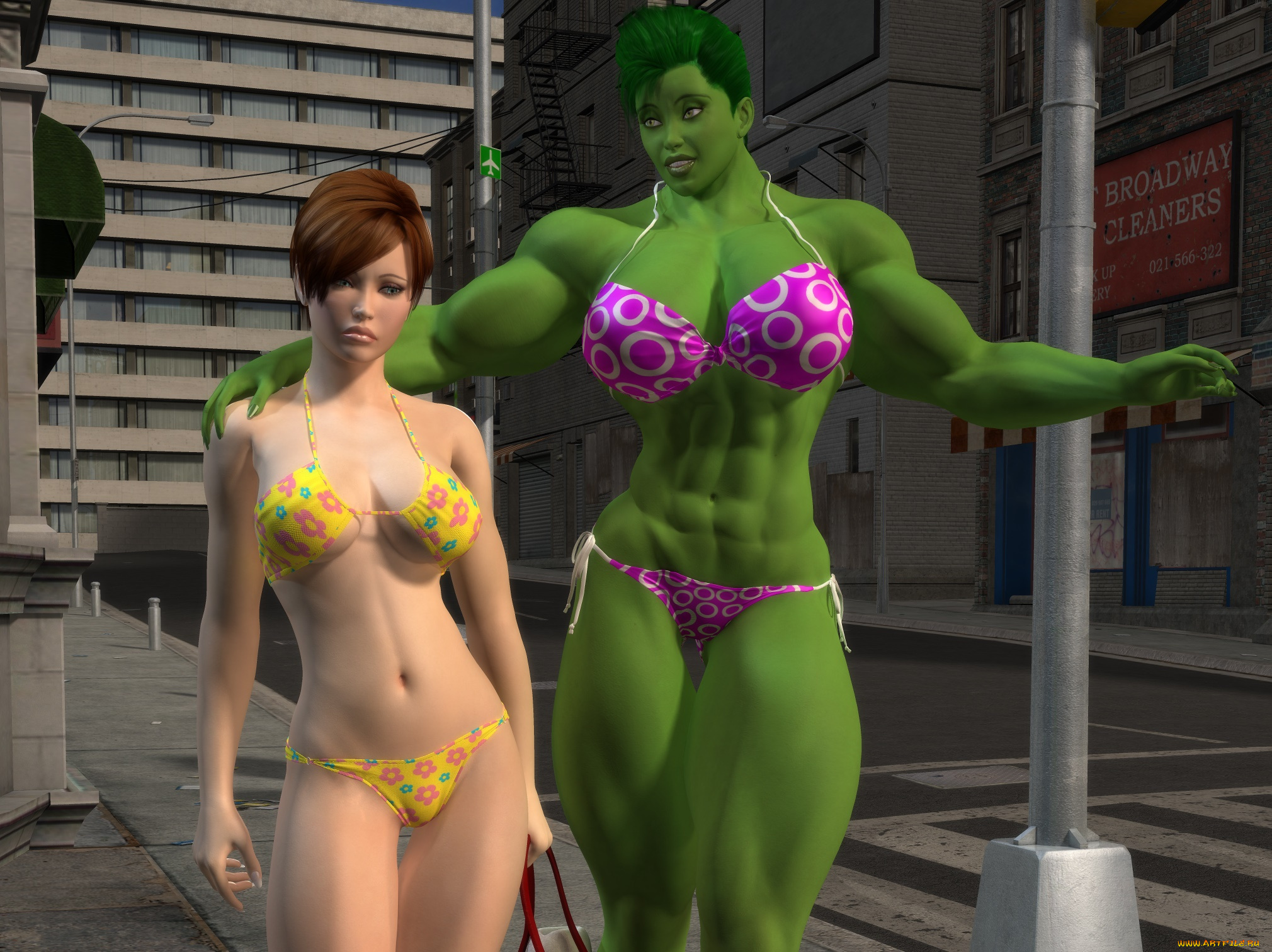 3д, графика, фантазия, , fantasy, девушка, взгляд, фон, халк