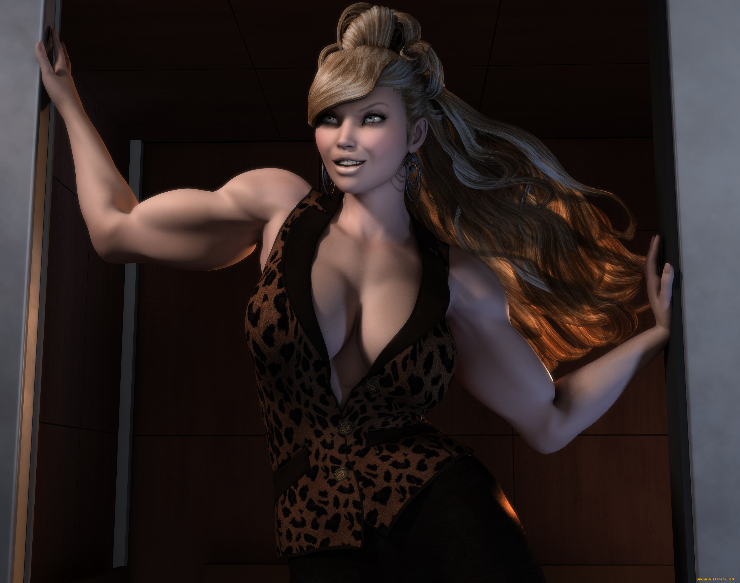 3д, графика, люди, , people, девушка, взгляд, фон, улыбка