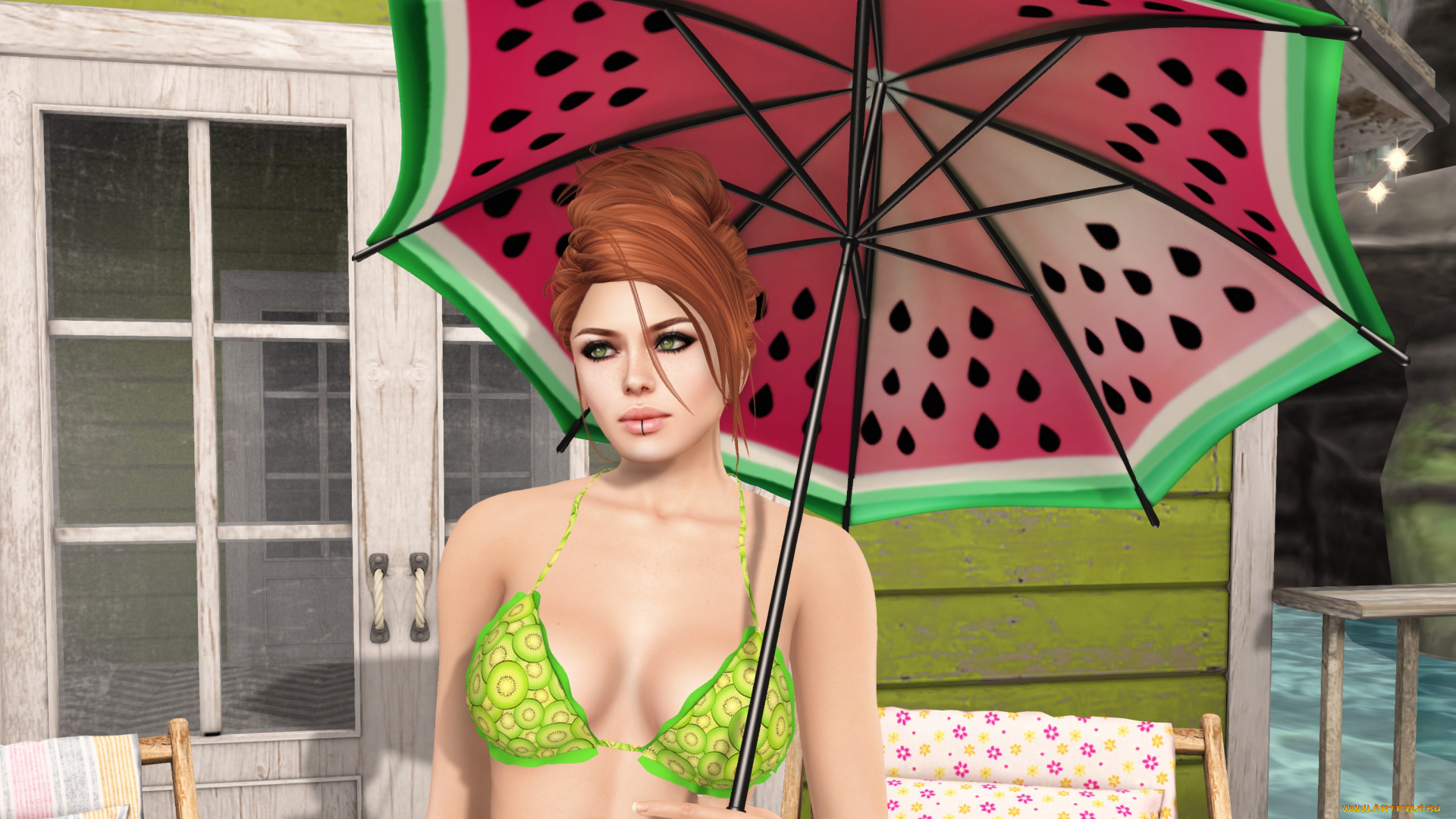 3д, графика, люди, , people, девушка, взгляд, фон, рыжая