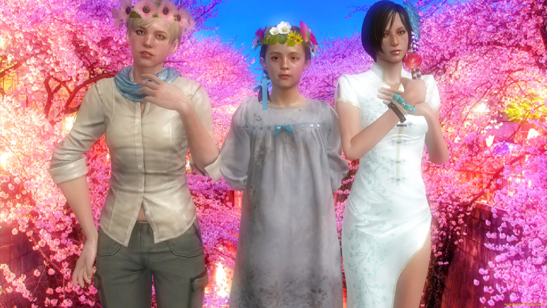 3д, графика, люди, , people, девушки, взгляд, фон