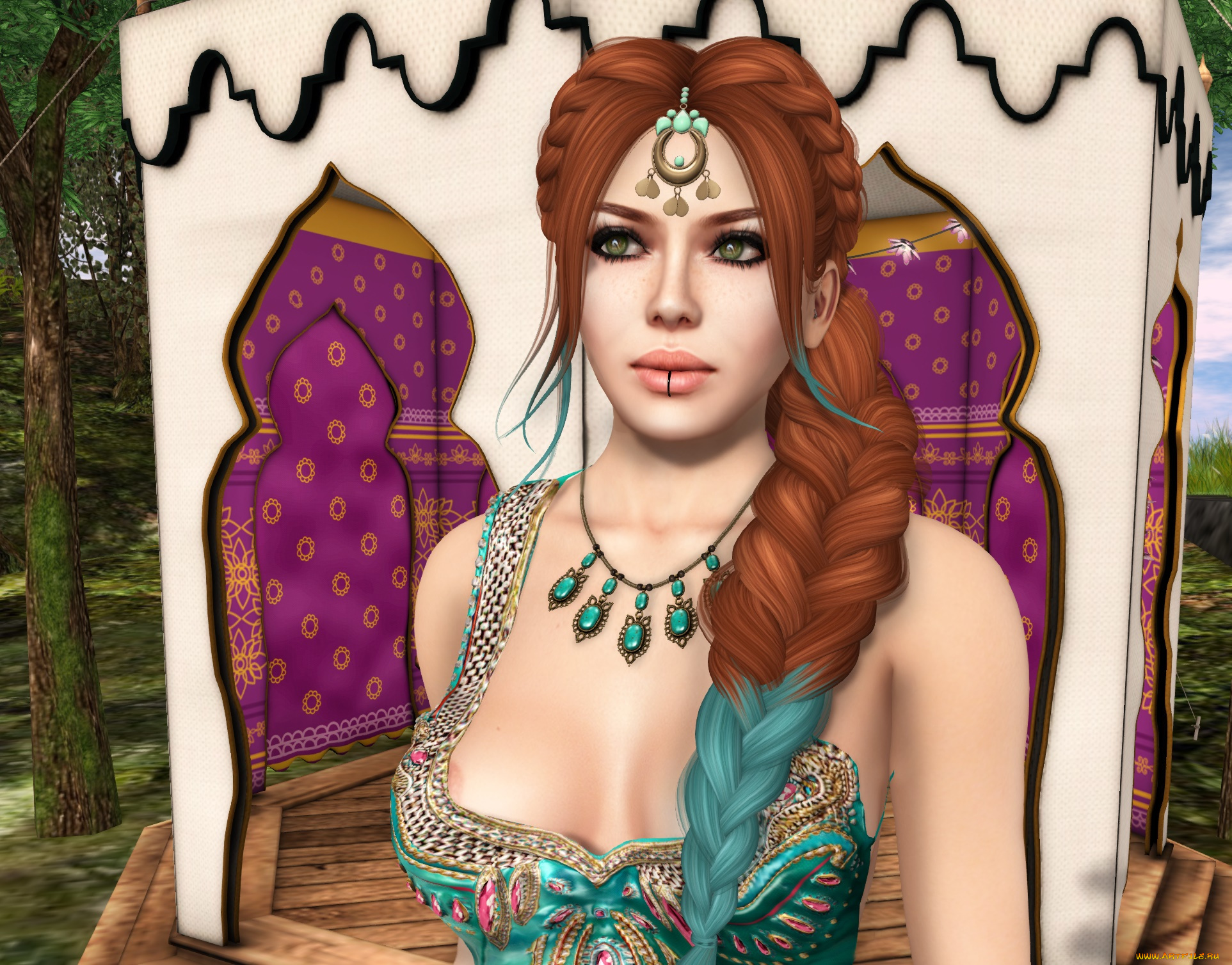 3д, графика, люди, , people, девушка, взгляд, фон, рыжая