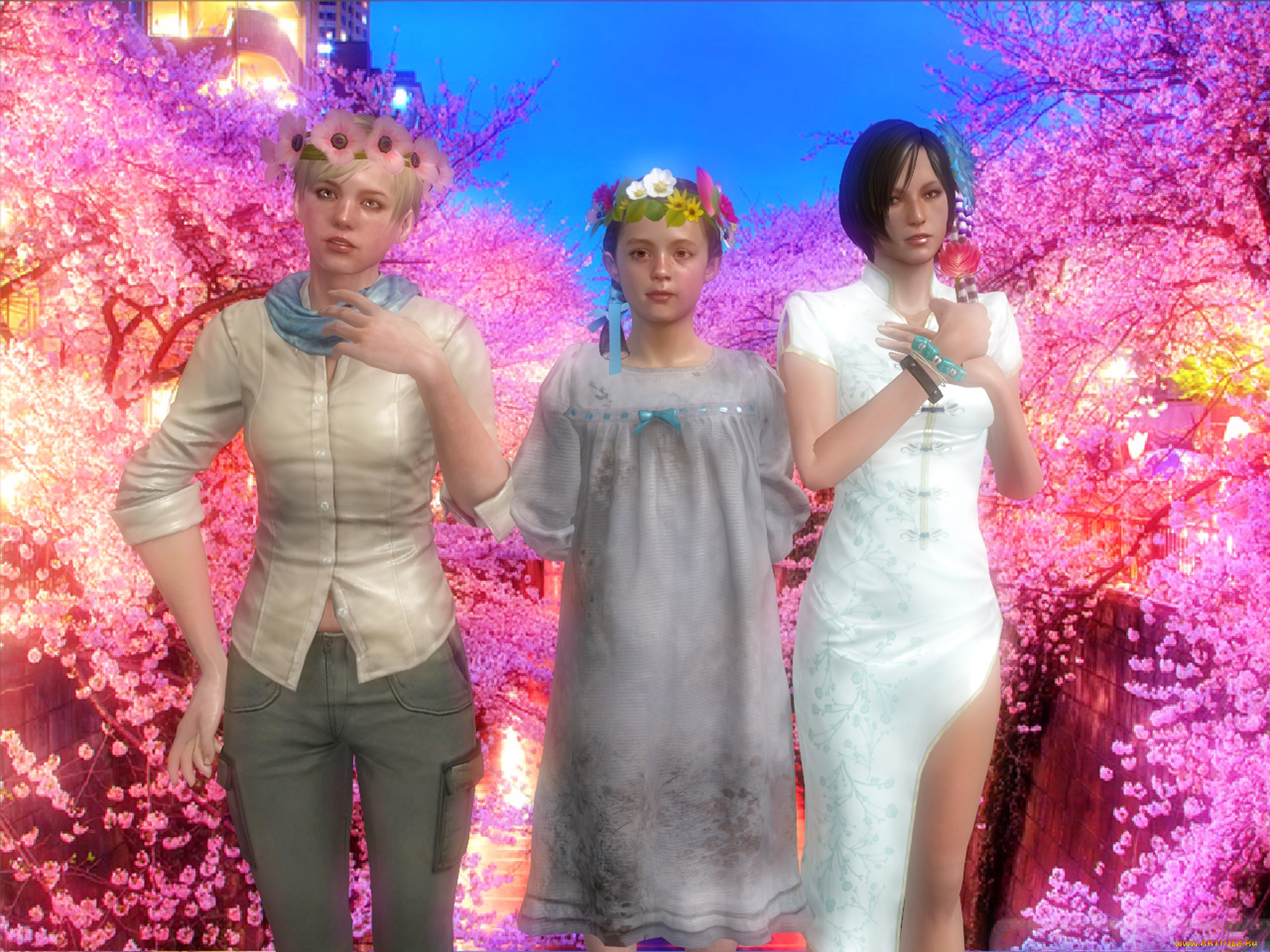 3д, графика, люди, , people, девушки, взгляд, фон