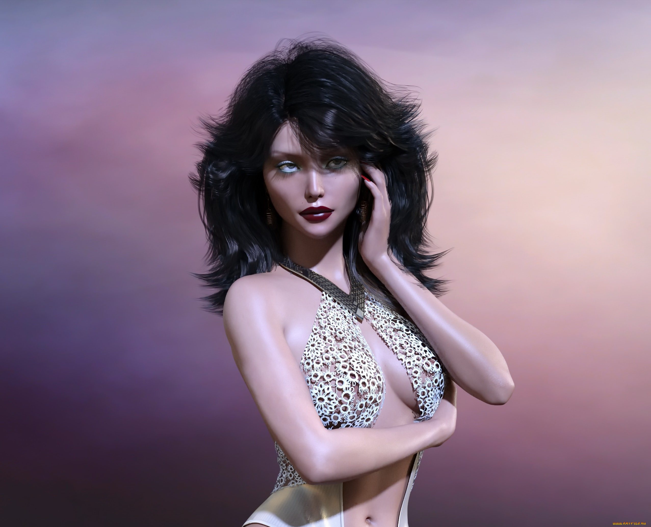 erica, 3д, графика, люди, , people, фон, взгляд, девушка