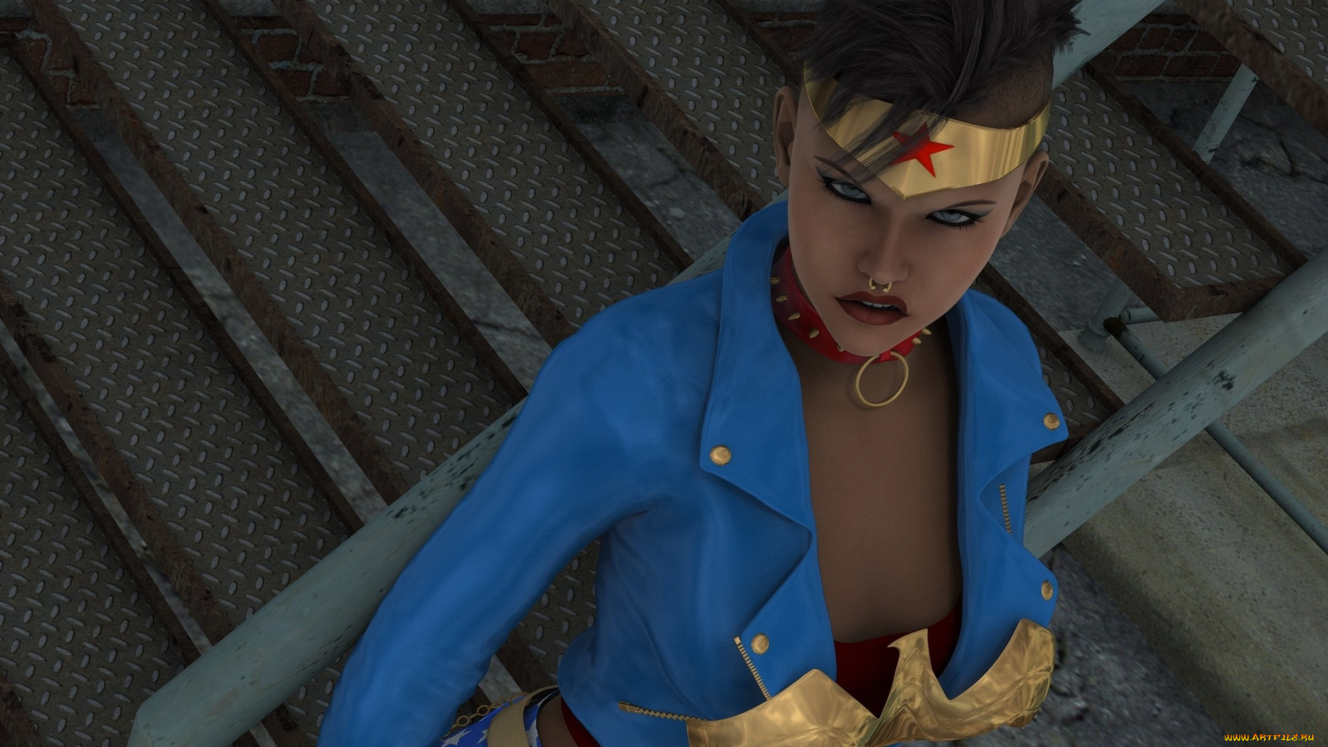 3д, графика, фантазия, , fantasy, фон, взгляд, девушка