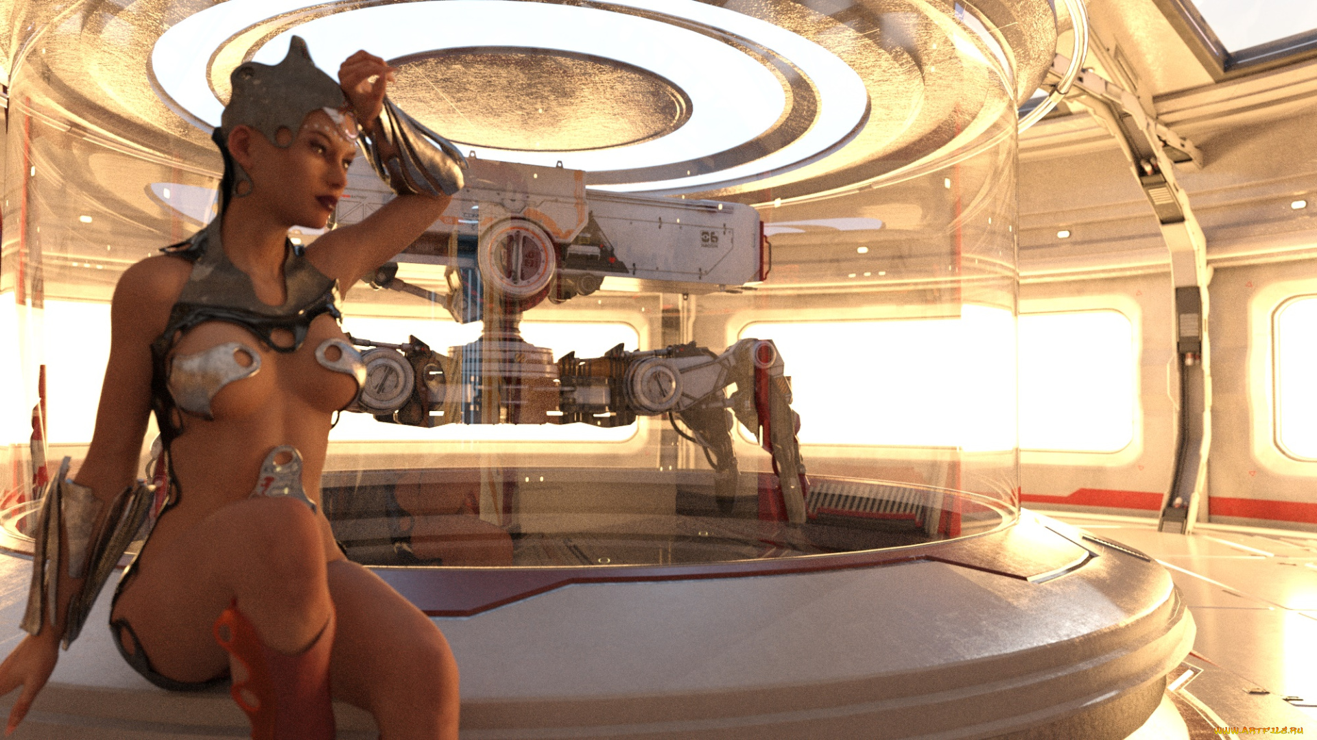 3д, графика, фантазия, , fantasy, фон, взгляд, девушка