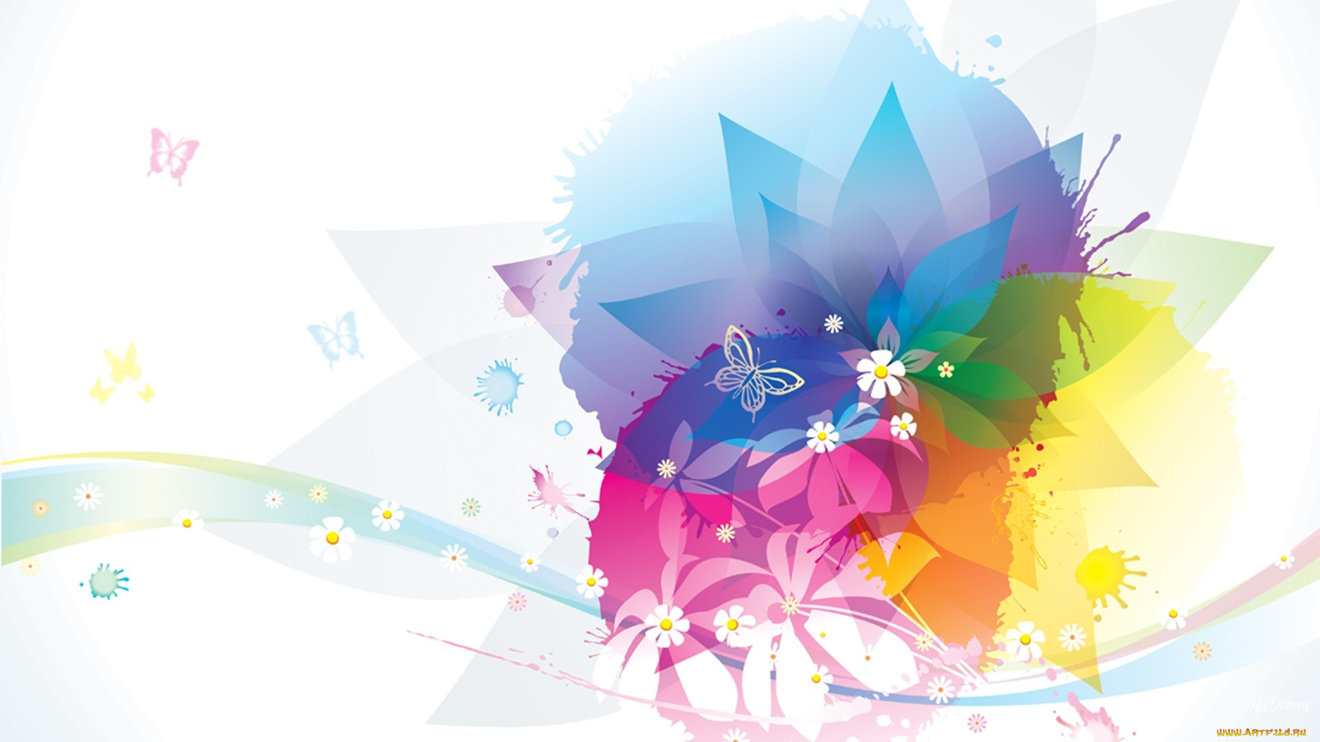 векторная, графика, цветы, , flowers, цветок, лепестки