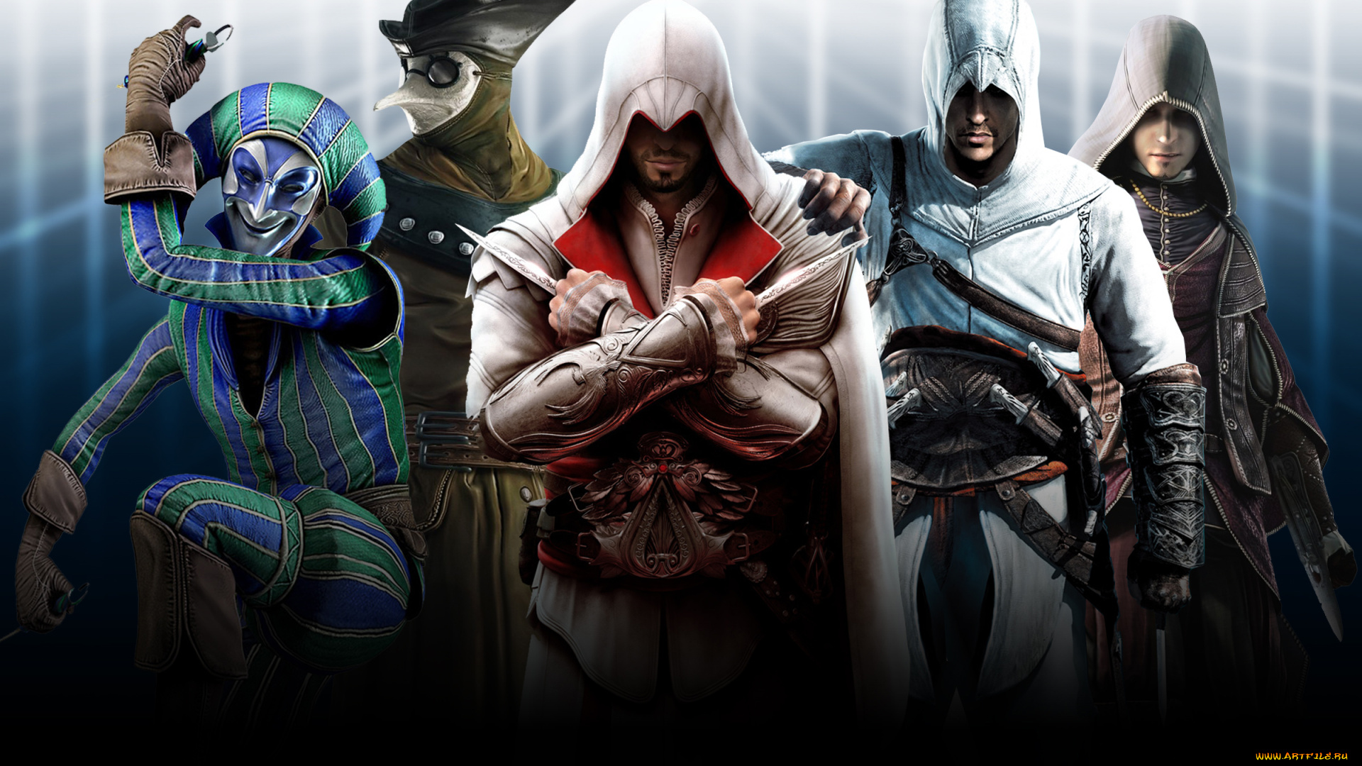 видео, игры, assassin`s, creed, , brotherhood, униформа, фон, мужчины