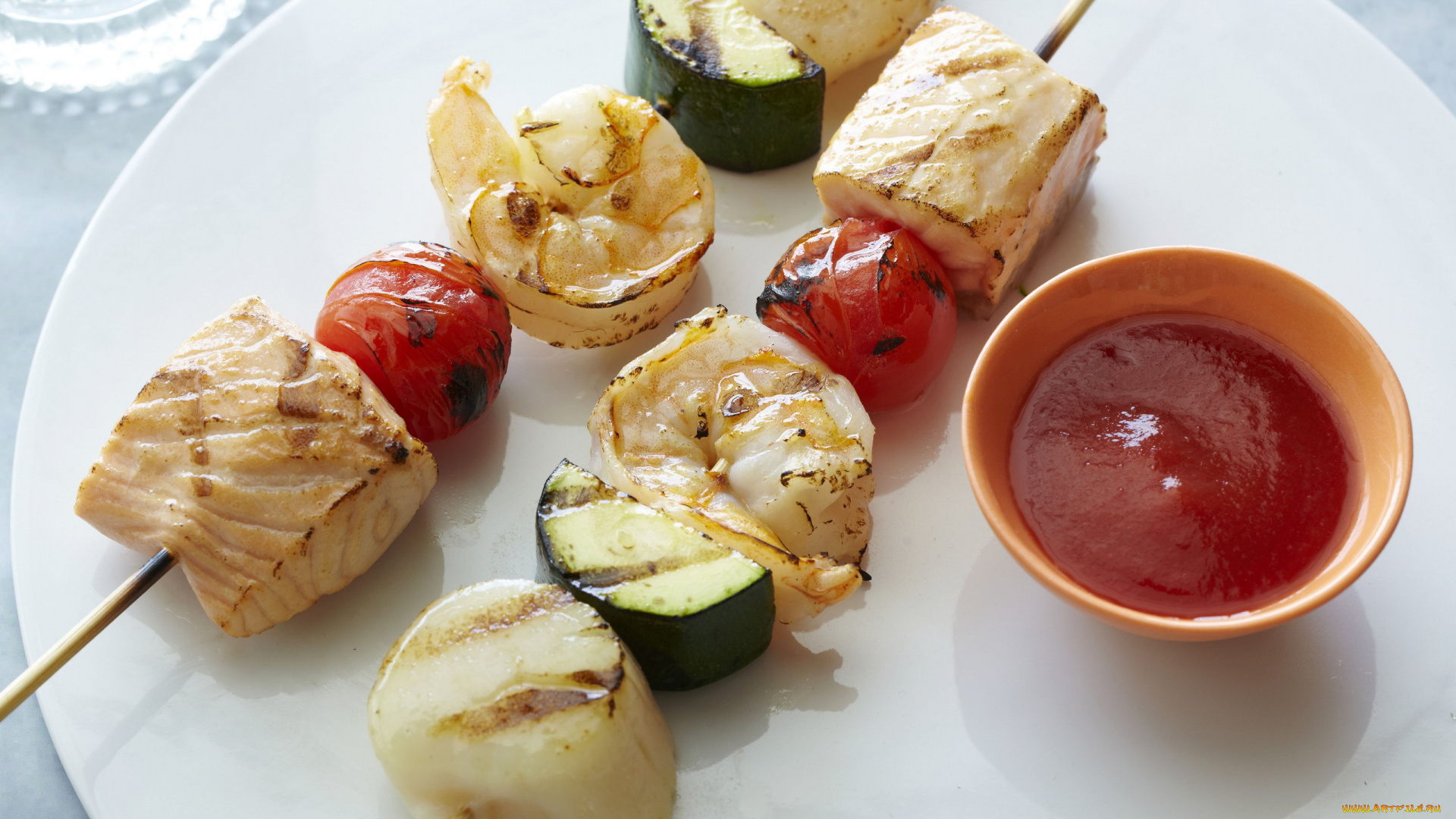 еда, шашлык, , барбекю, помидоры, цуккини, соус