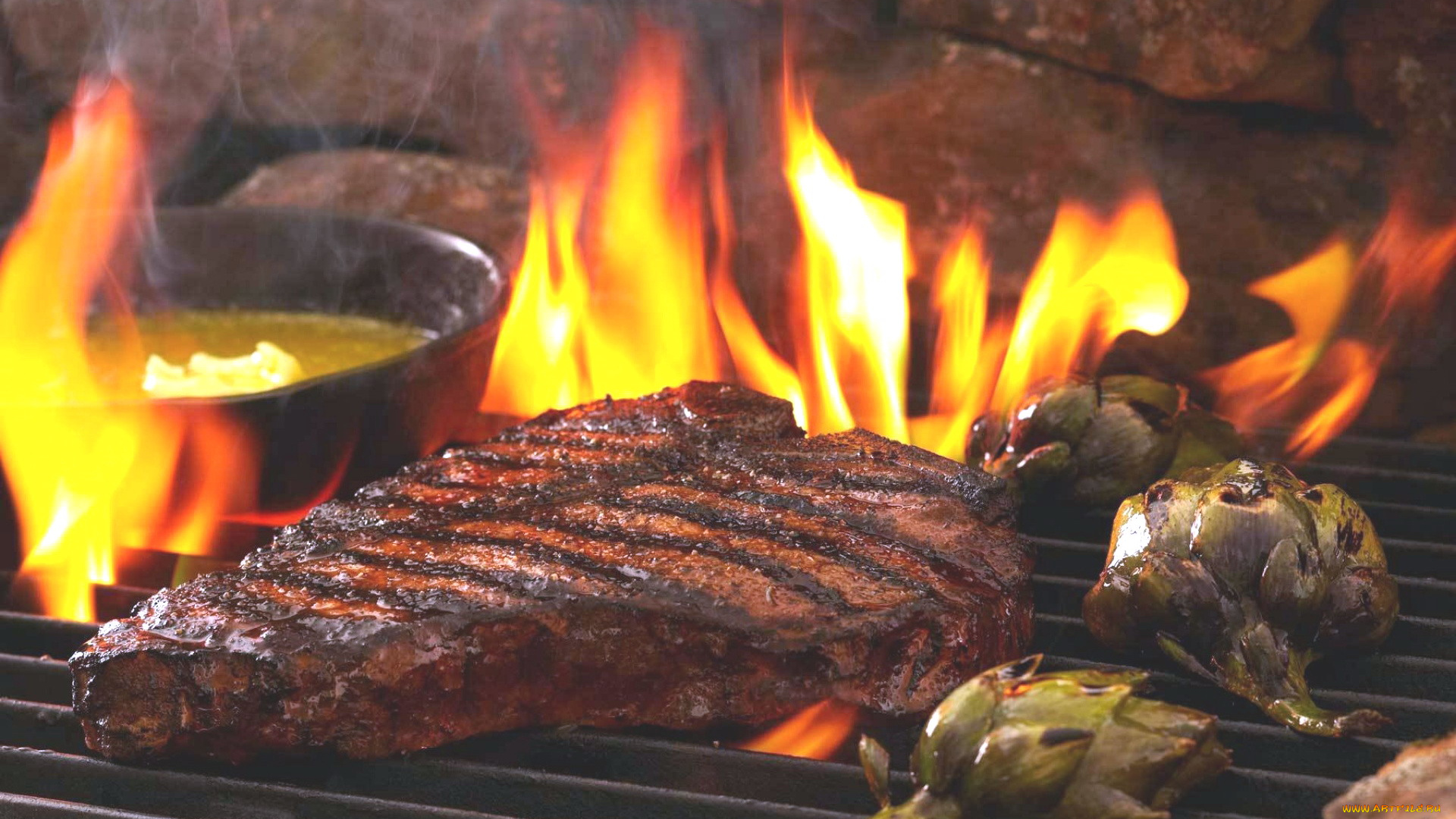 еда, шашлык, , барбекю, решетка, огонь, мясо, барбекю, пламя, артишок